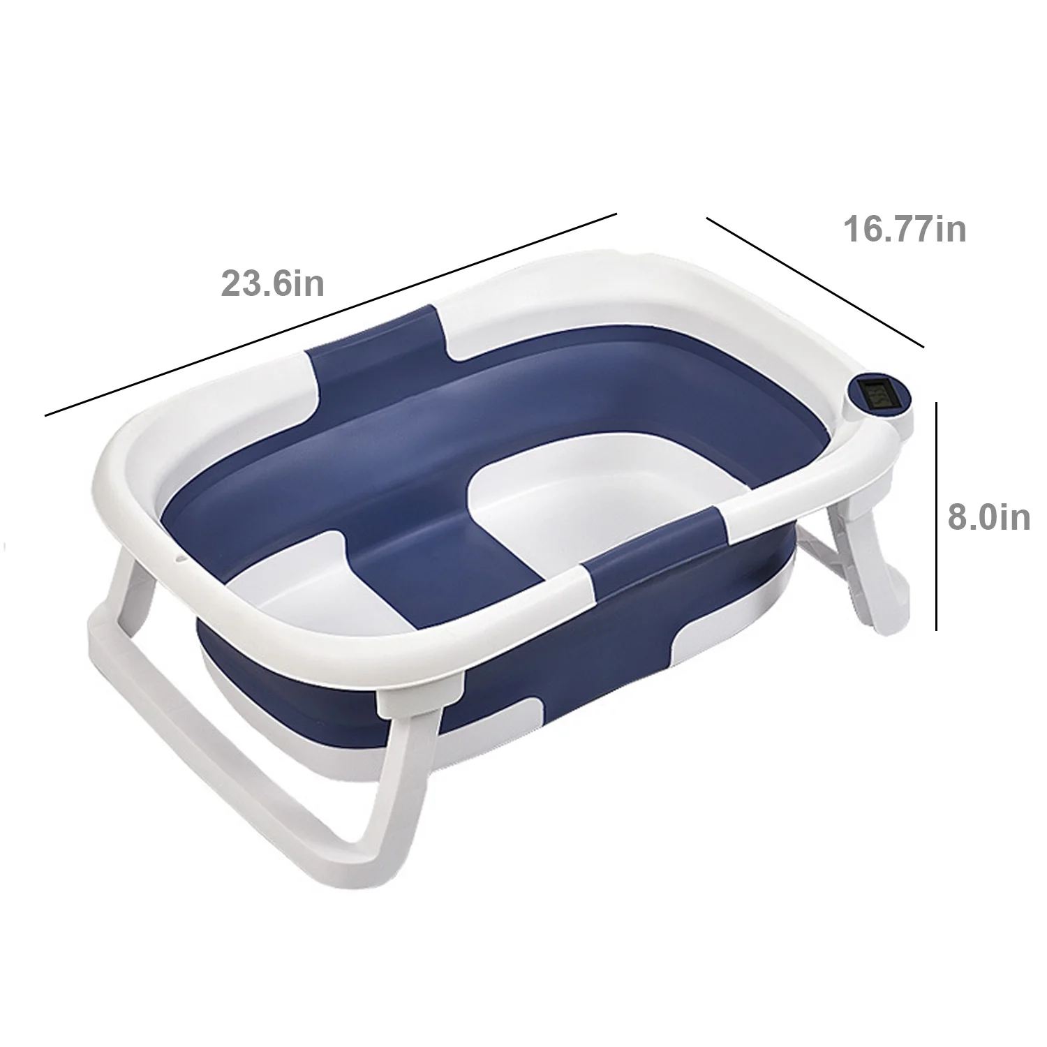 Prociv Collapsible Baby Bathtub for Infants to Toddler, Portable Travel Bathtub Multifunctional Bathtub with Drain Hole, Baby Folding Bathtub for Newborn 0-36 Month Blue - Image 9