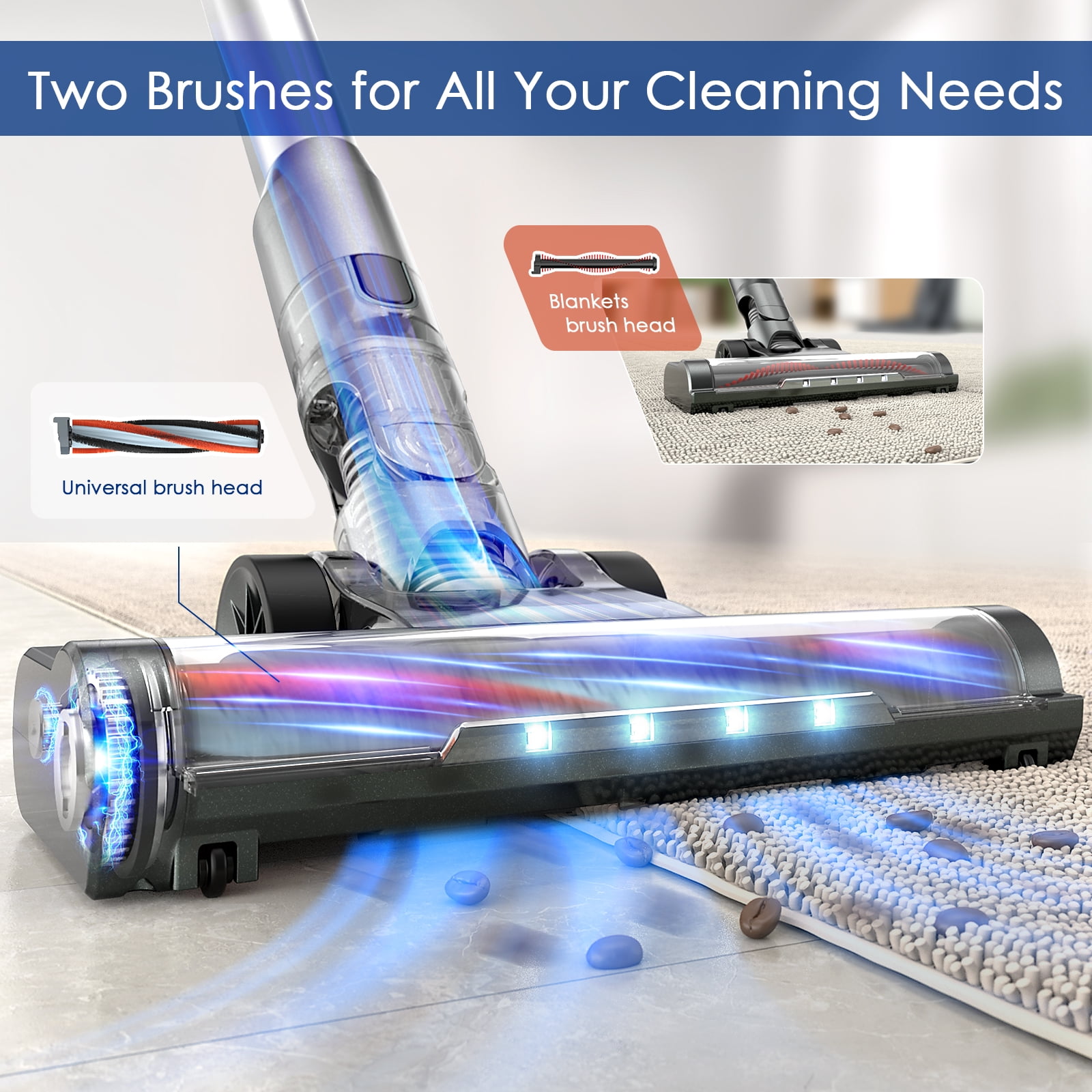 Airpher 3-in-1 Cordless Vacuum Cleaner with LED Display, Lightweight Vacuum Cleaner for Pet Hair Carpet Hard Floor - Image 3