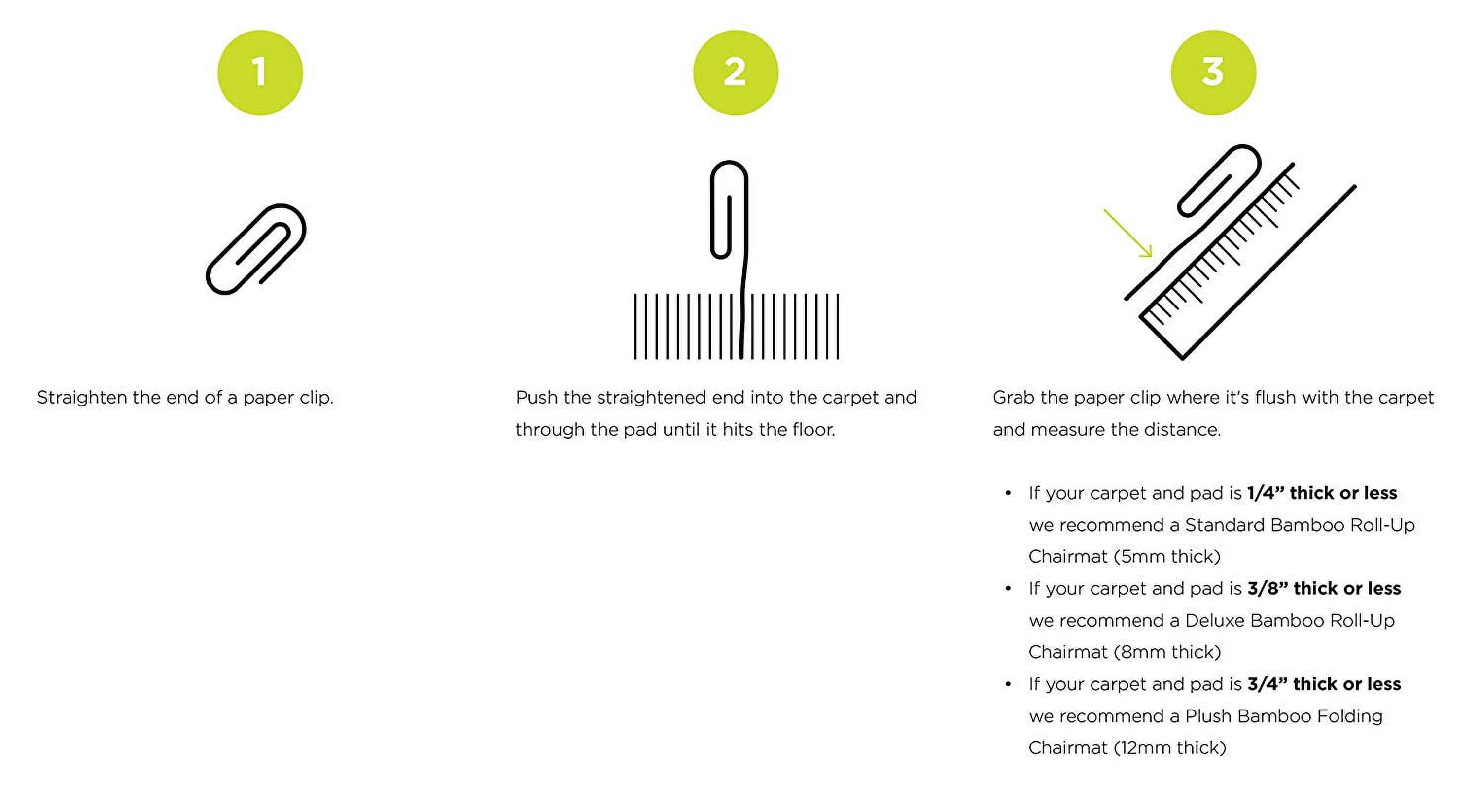 Bamboo Deluxe Roll-Up Chairmat, 60" x 48", no lip - Image 3