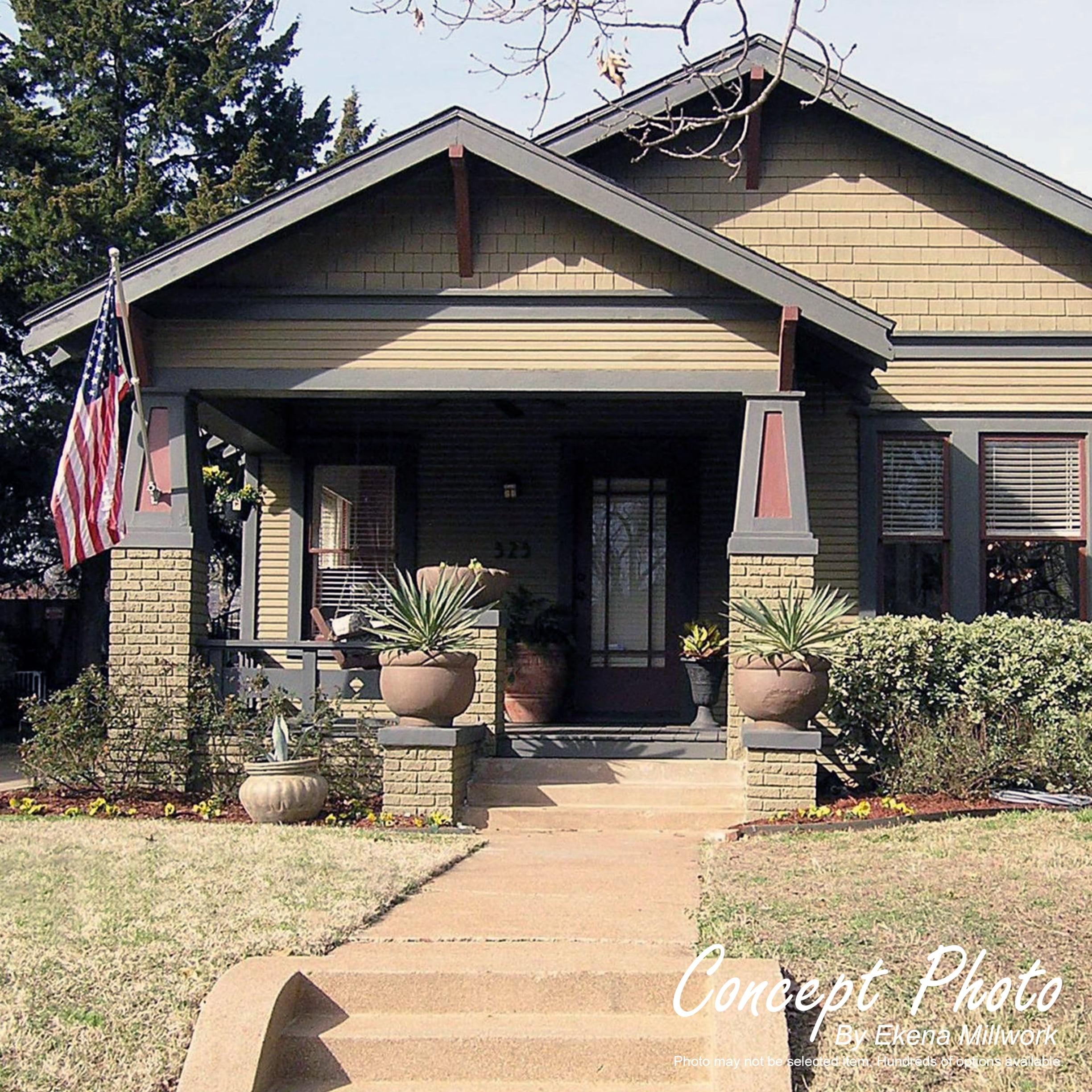 Ekena Millwork 4"W x 14"D x 18"H Merced Block Rough Sawn Bracket w/ Offset Brace, Western Red Cedar - Image 22