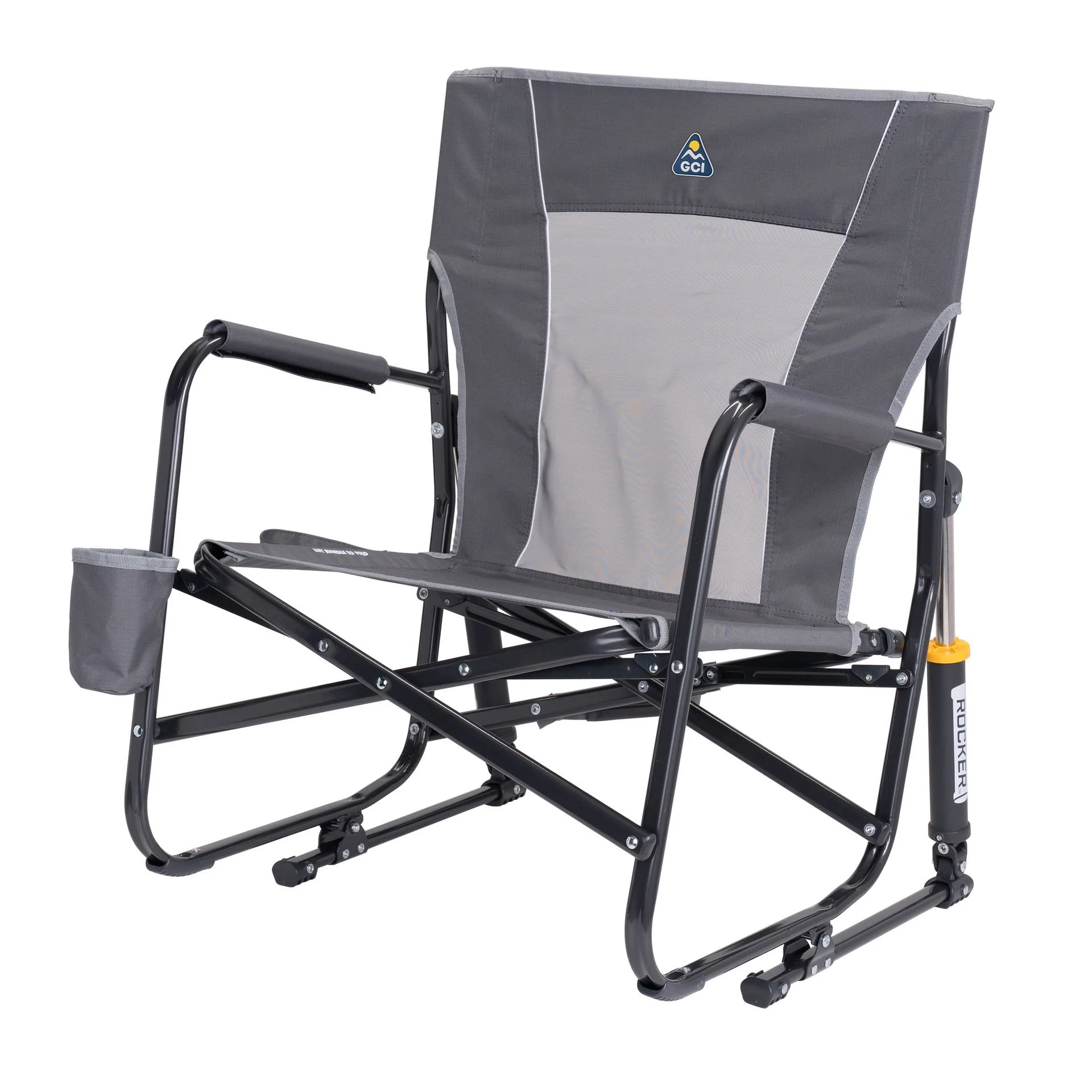 GCI Outdoor FirePit Rocker Low Profile Rocking Camping Chair, Pewter Gray - Image 6