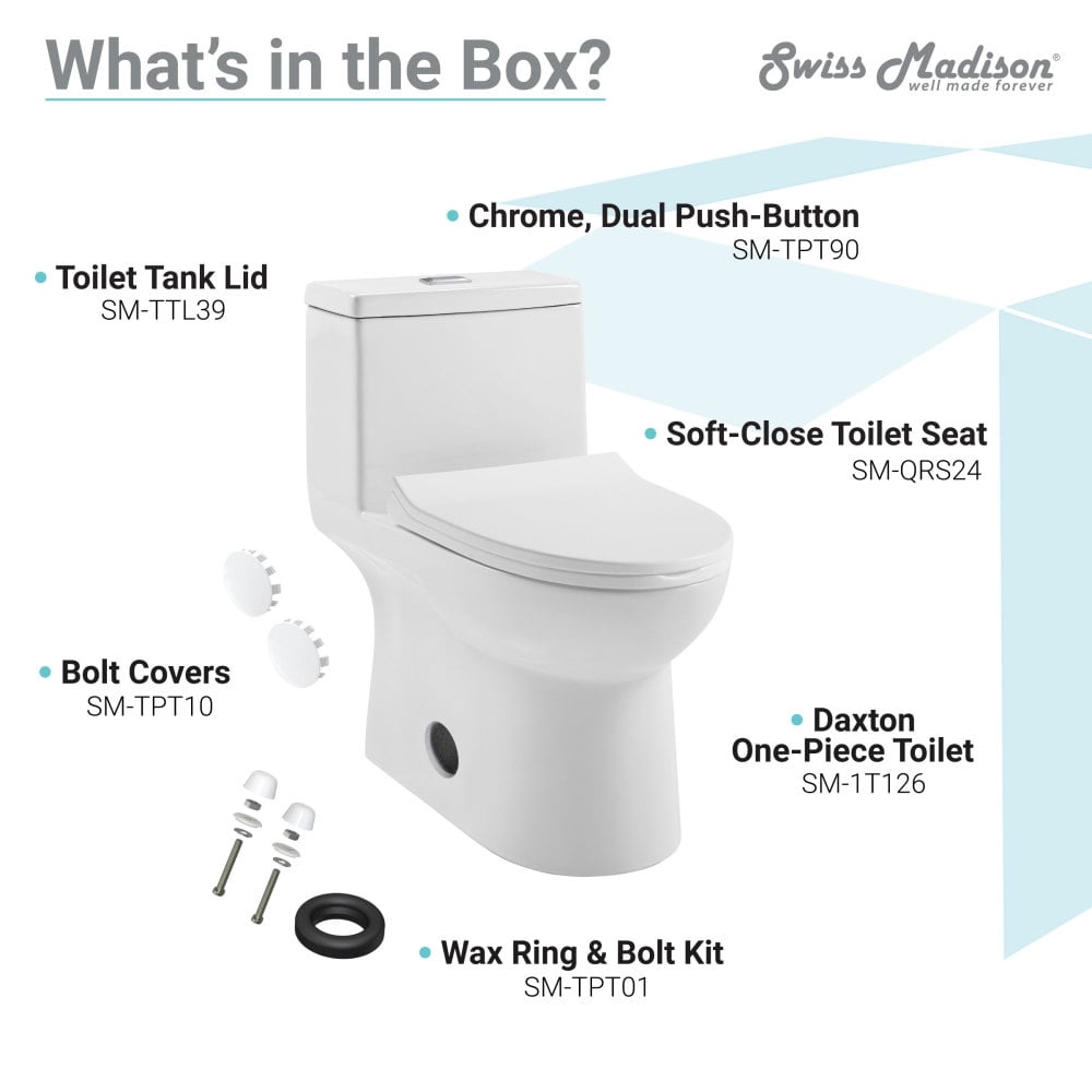 Daxton One-Piece Elongated Dual-Flush Toilet 1.1/1.6 gpf - Image 8