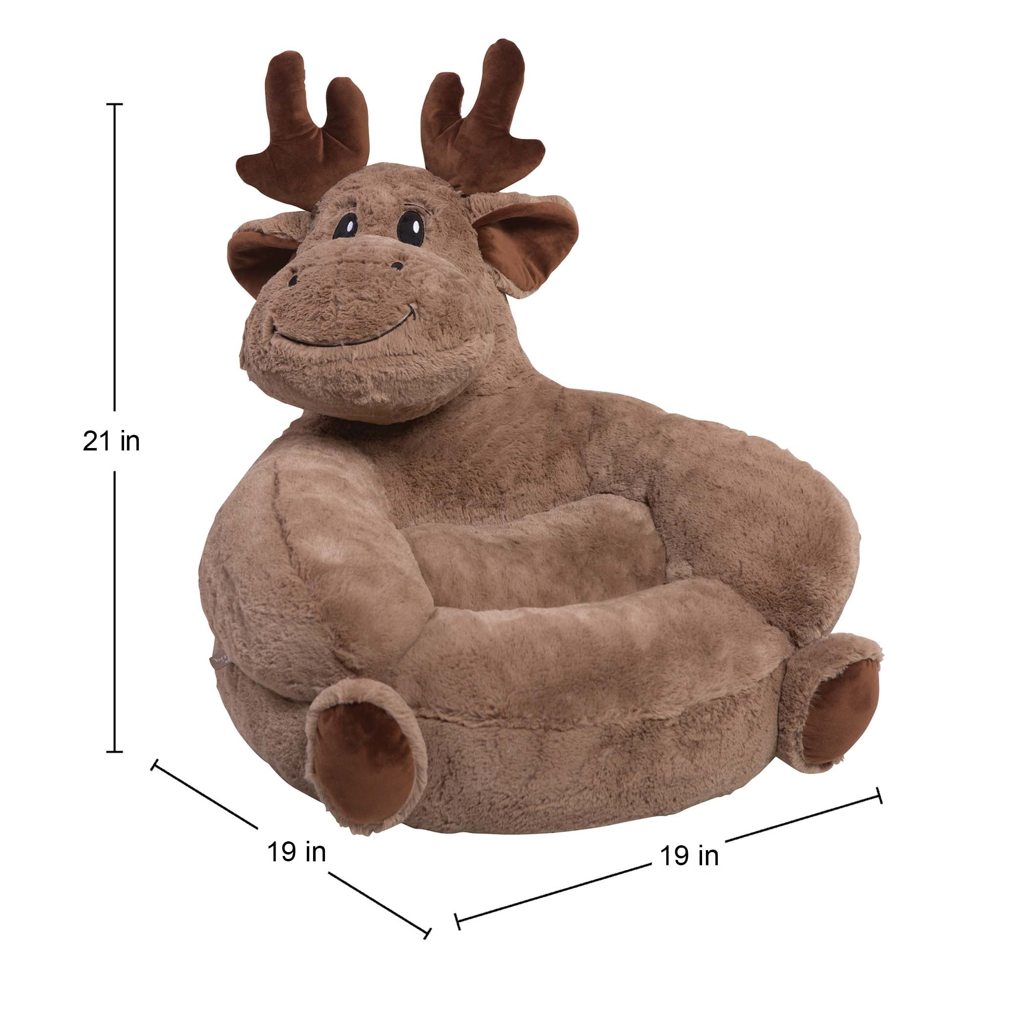 Trend Lab Toddler Plush Brown Moose Character Chair - Image 2