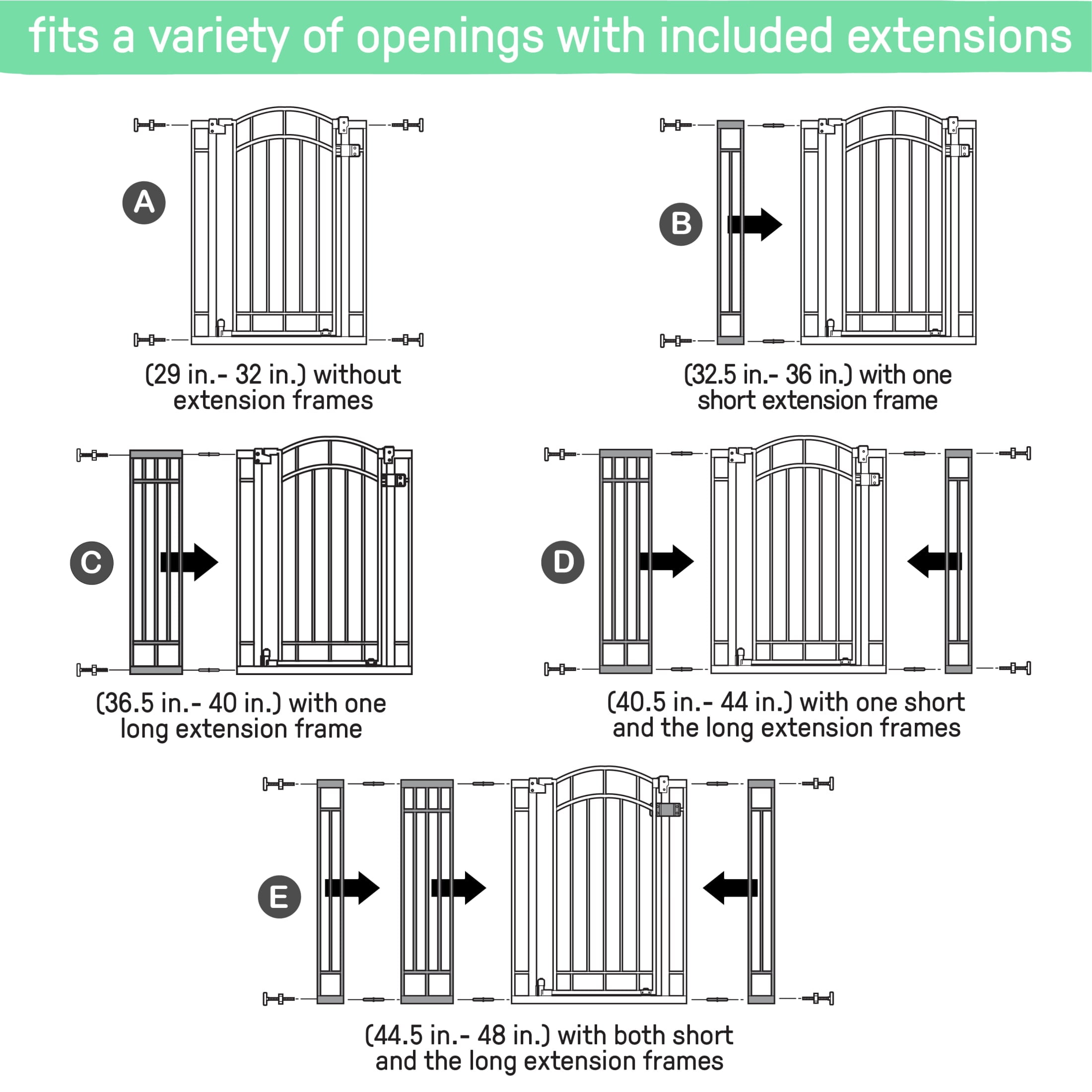 Ingenuity The Doorway 48W Series Safety Pet and Baby Gate, 28.5'-48' Wide, 36' Tall - Black - Image 5