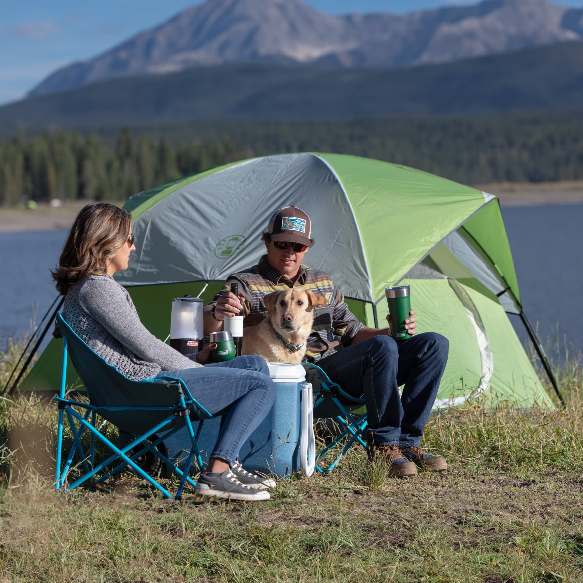 Coleman Sundome 6-Person Dome Tent, Green, 72" Center Height, Overall dimensions: 120'' H x 120'' W - Image 6