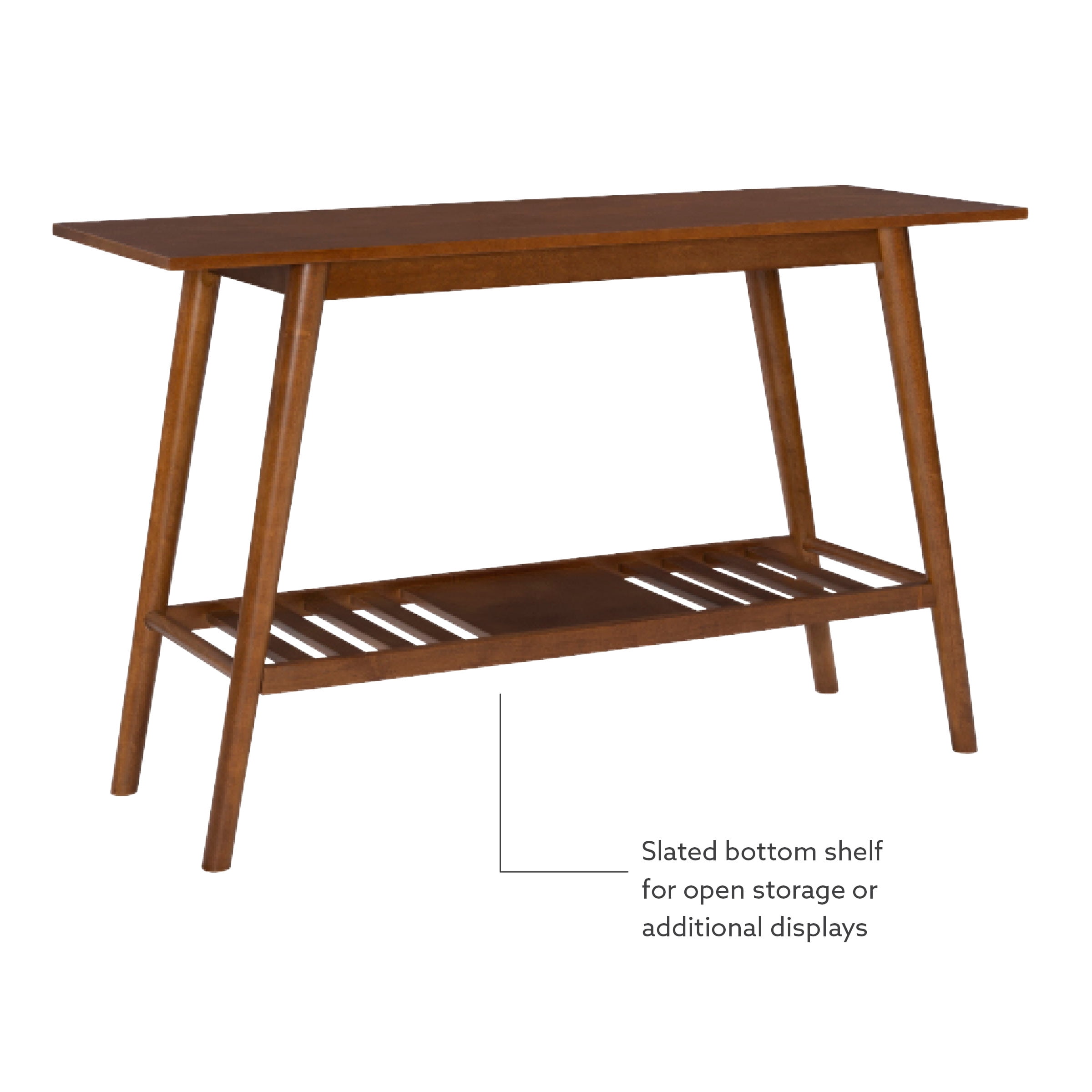 Linon Ashville Mid-Century Indoor Console Table, Walnut - Image 14