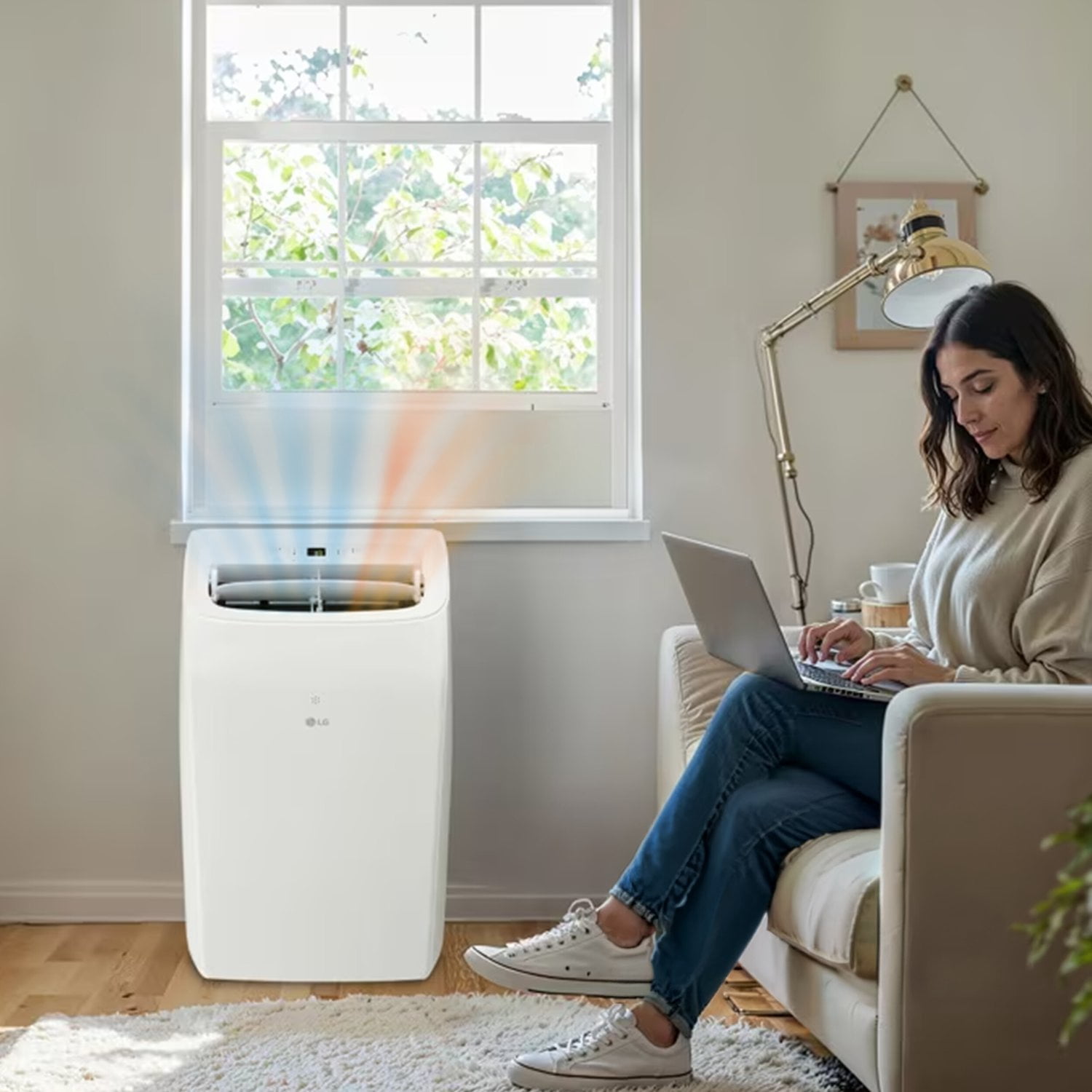 LG 12,000 BTU (DOE) 450 Sq. Ft 115-Volt Portable Air Conditioner with Heat, Dehumidifier Function and Wi-Fi Control, LP1025WHSM - Image 5