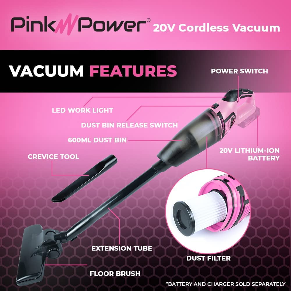 Pink Power Vacuum (TOOL ONLY - Does Not Include Battery or Charger) - Image 4