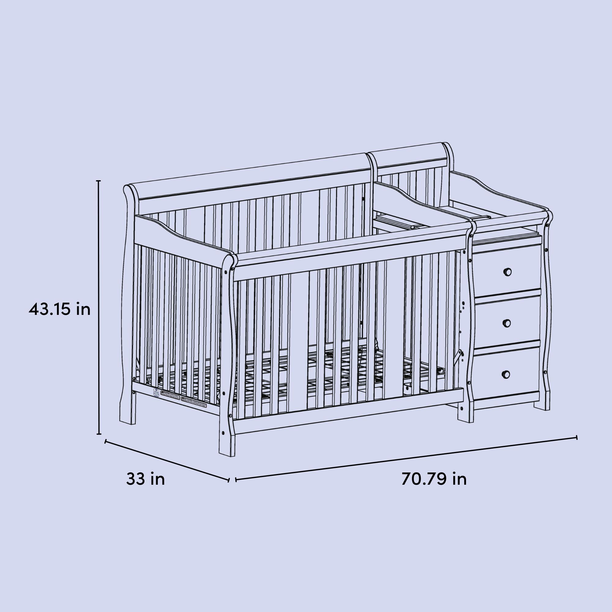Storkcraft Portofino 5-in-1 Convertible Baby Crib and Changer, White - Image 16