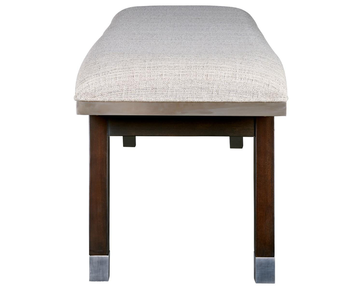 Signature Design by Ashley Maretto Espresso Brown/Silvertone Upholstered Bench - Image 2