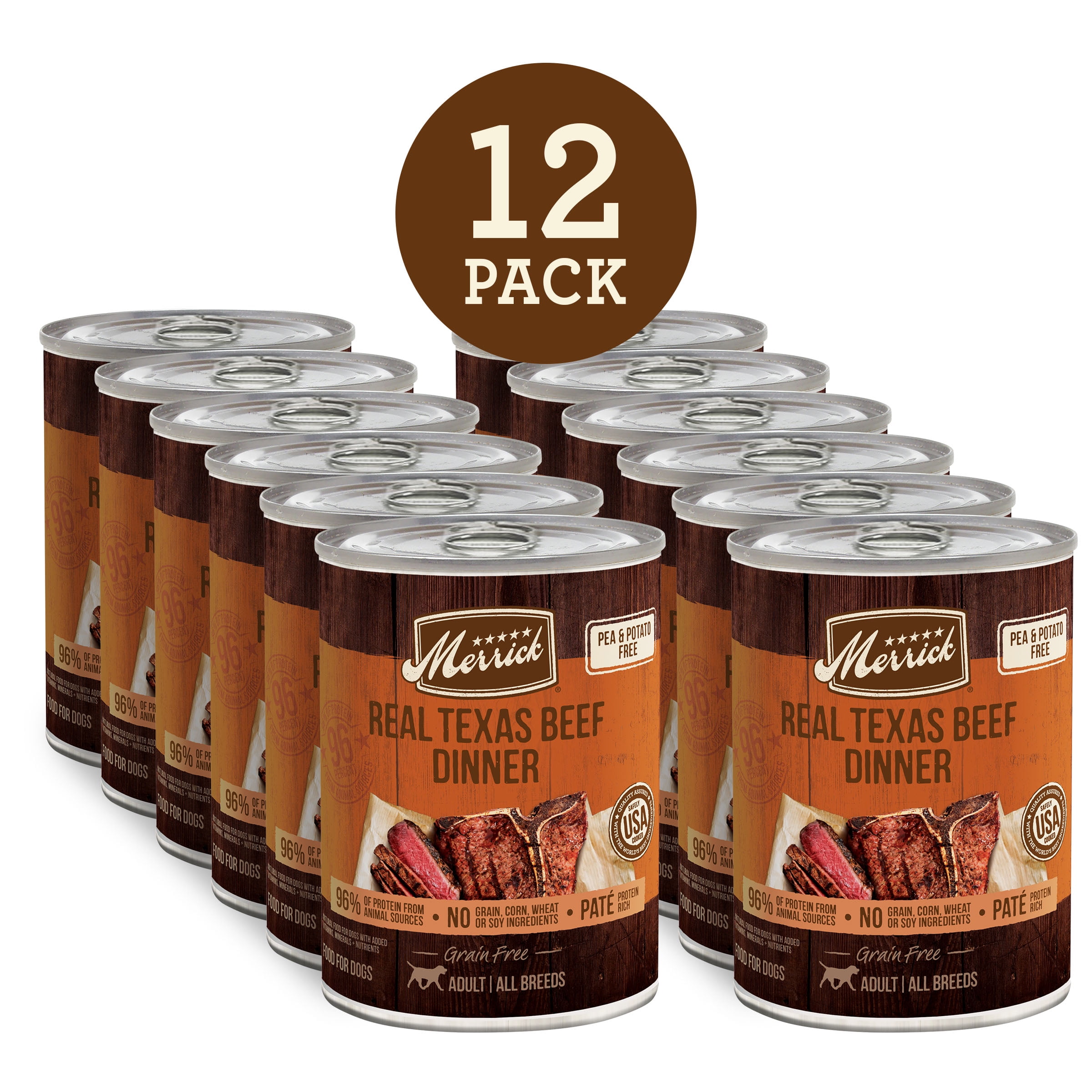 (12 Pack) Merrick Grain Free Wet Dog Food Real Texas Beef Dinner, Canned Dog Food, 12.7 oz Cans - Image 10
