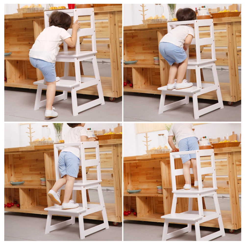 Kitchen Step Stool with Safety Rail & Anti-Slip Mats, SDADI Kids Step Stool &Toddler Kitchen Stool for Children 18 Months and up, LT01W - Image 8