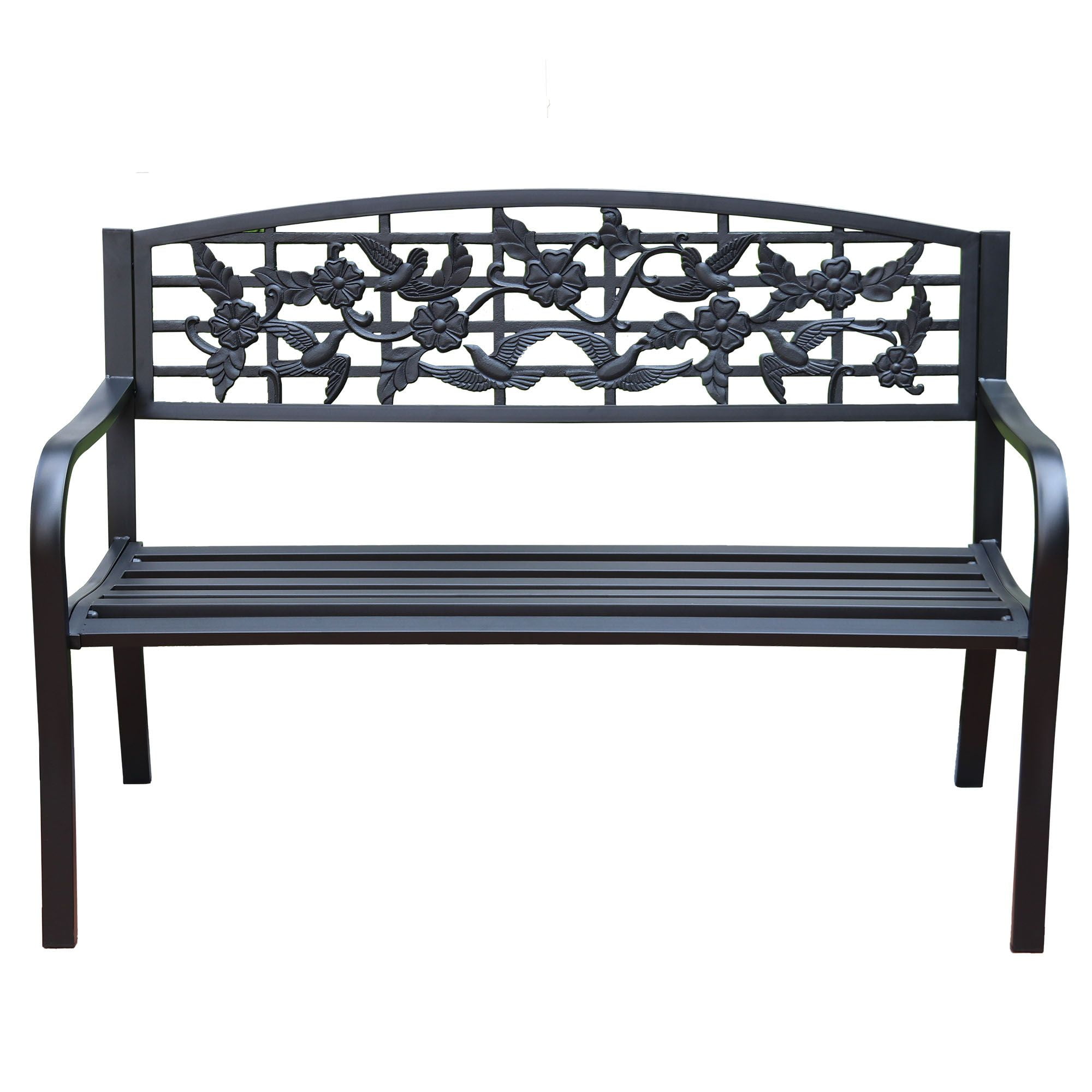 Abble Outdoor Raised Steel Bench - Black - Image 2