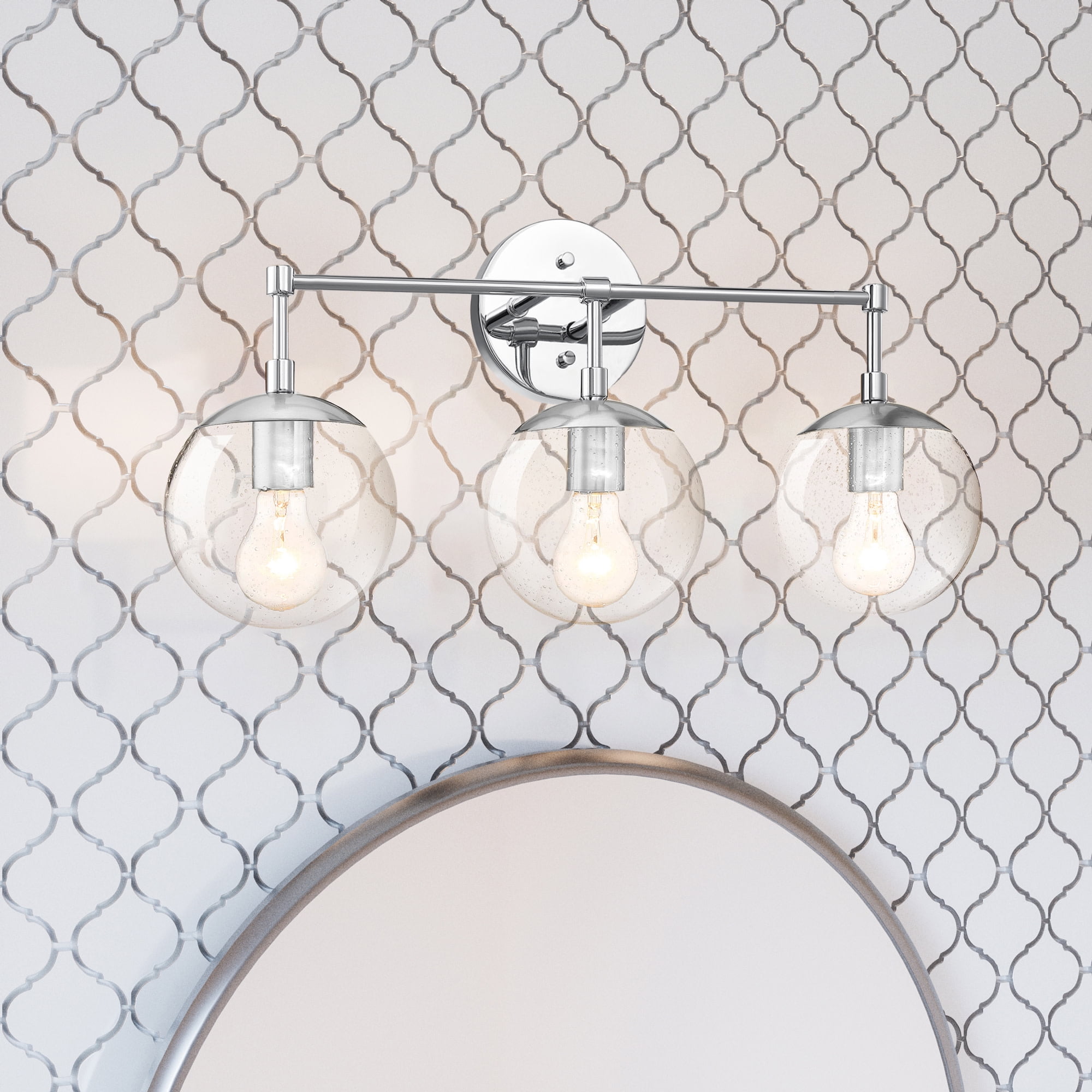 Design House Gracelyn Modern 3-Light Vanity Globe Light Fixtures, Polished Chrome - Image 7