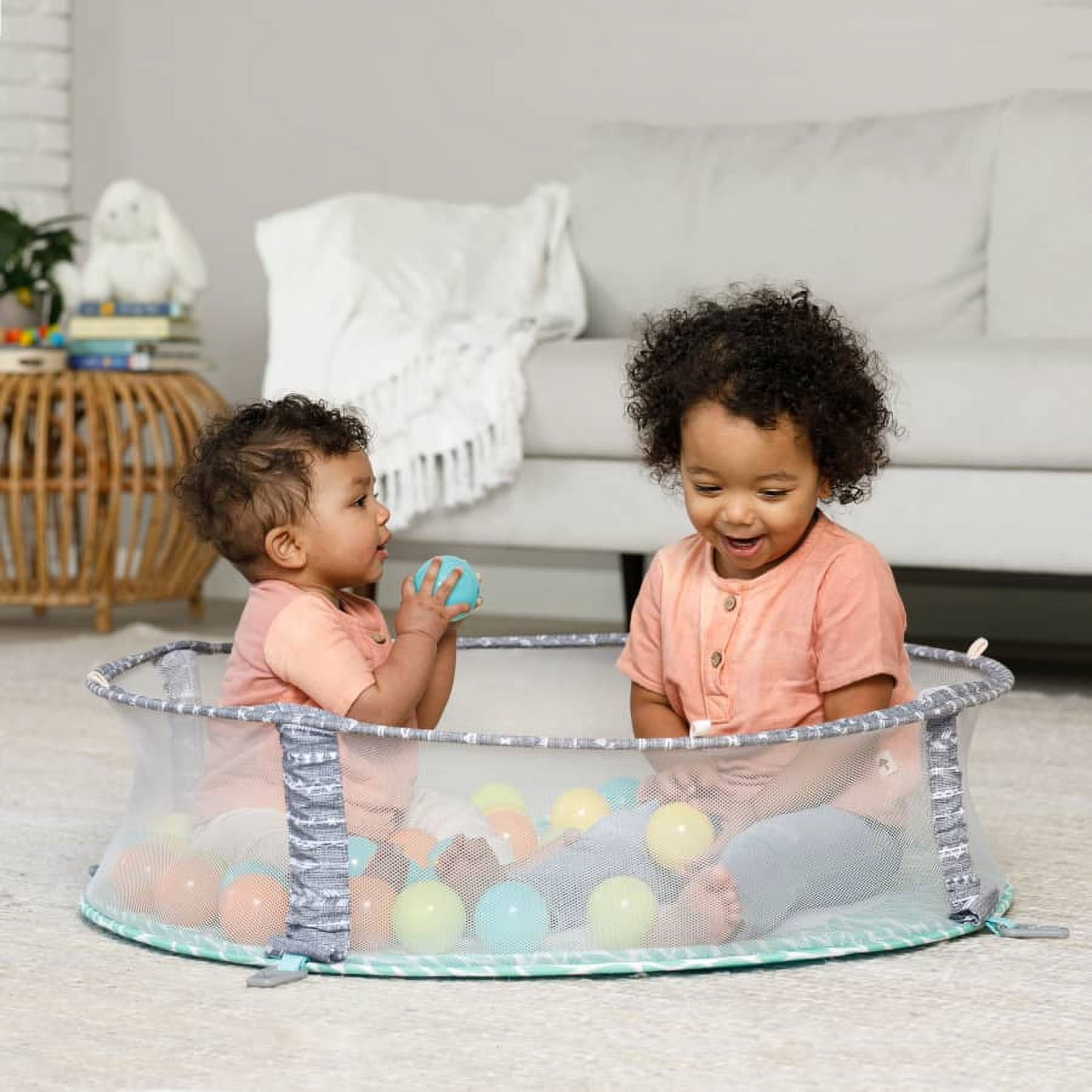 Infantino 4-in-1 Jumbo Baby Activity Gym with Ball Pit, 6-12 Months, Green Succulent - Image 2