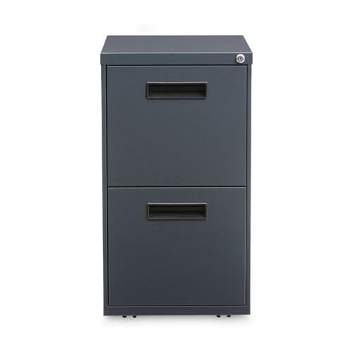 Alera ALEPAFFCH 14.96 in. x 19.29 in. x 27.75 in. 2 Legal/Letter-Size File Drawers Left or Right File Pedestal - Charcoal - Image 6