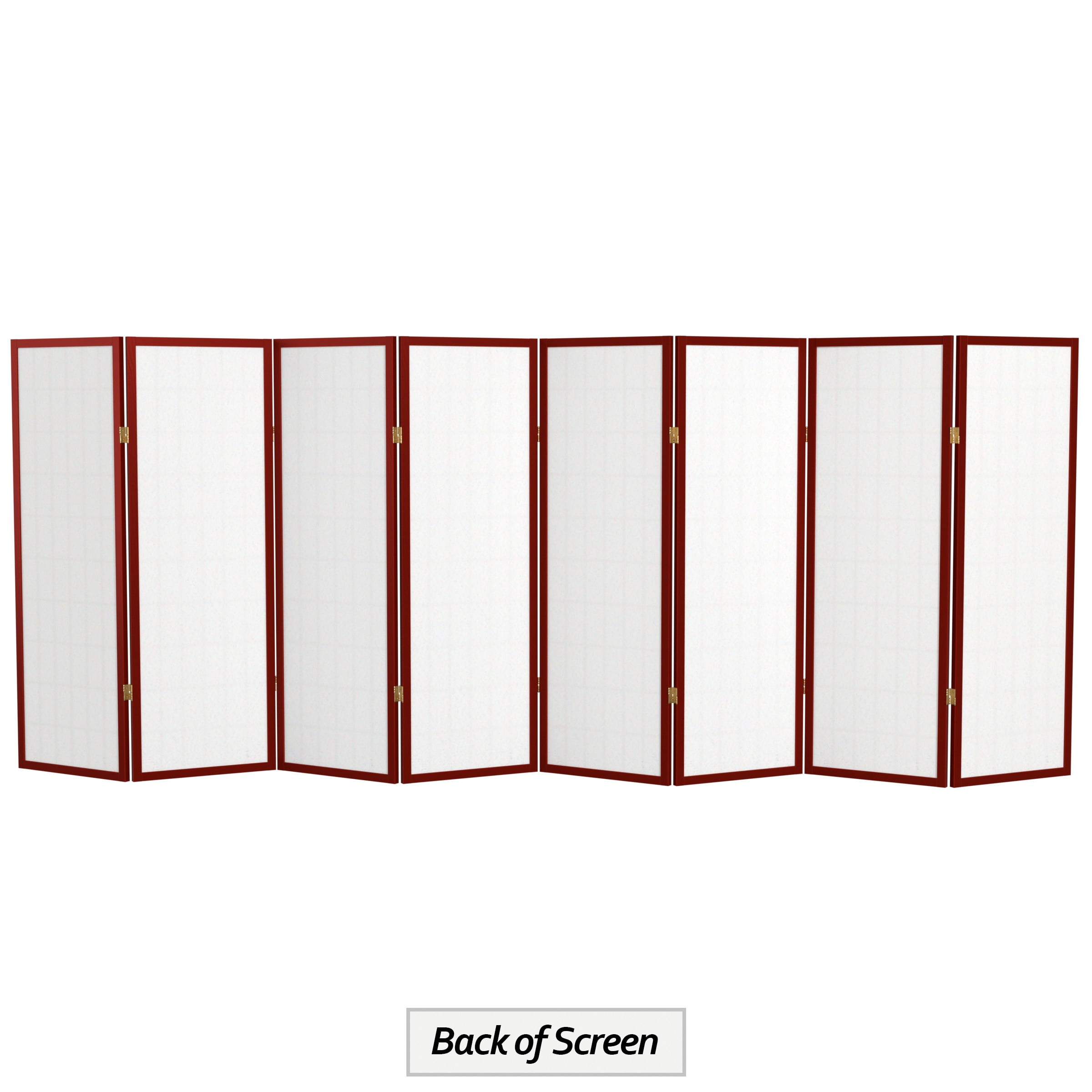 Red Lantern 4 ft. Short Window Pane Shoji Screen - Rosewood - 8 Panels - Image 3