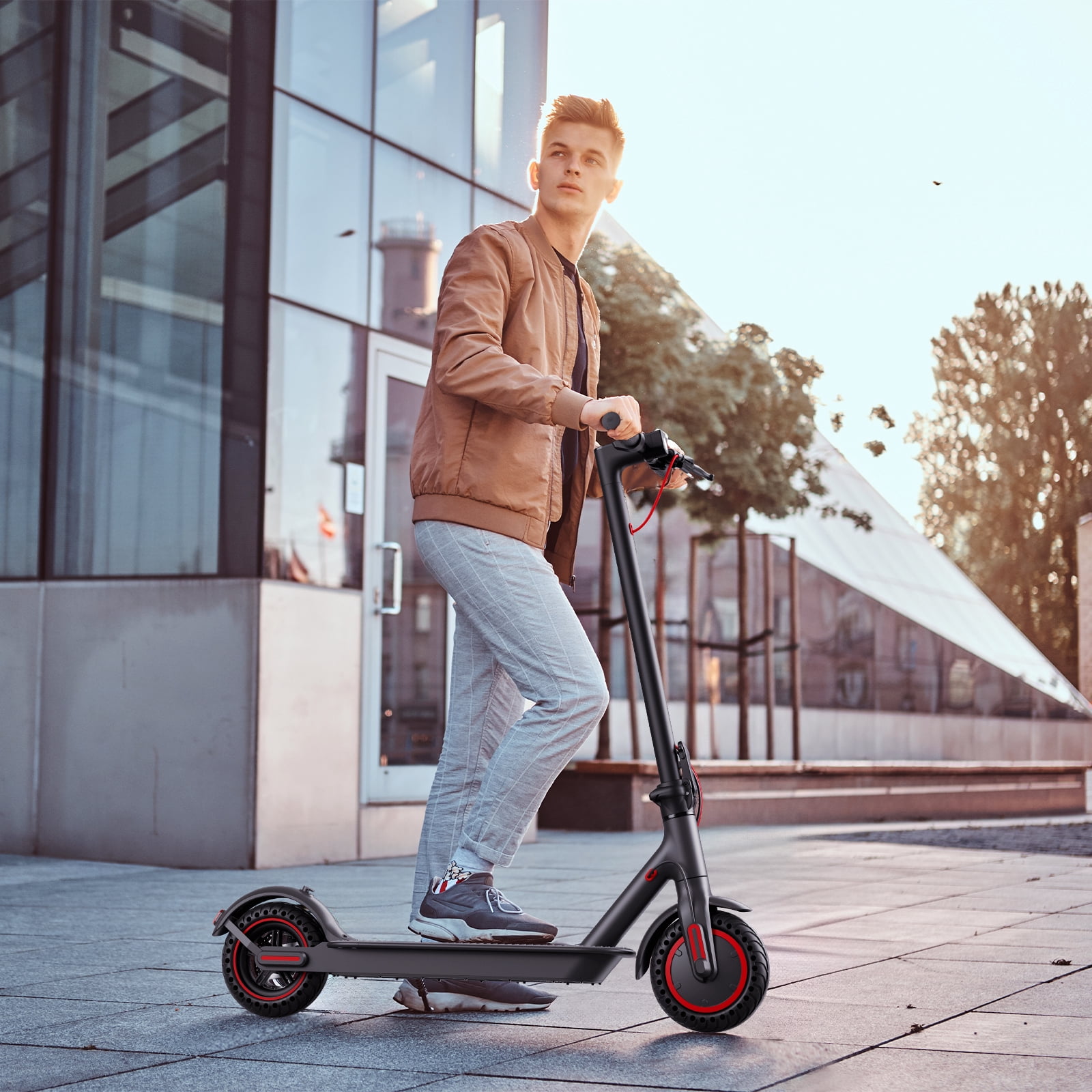 Windhorse T1-GRY 350W Brushless Motor Foldable Electric Kick Scooter - 15.5 MPH Top Speed with 8.5" Solid Tire Commuter E-Scooter for Adults (Grey) - Image 7