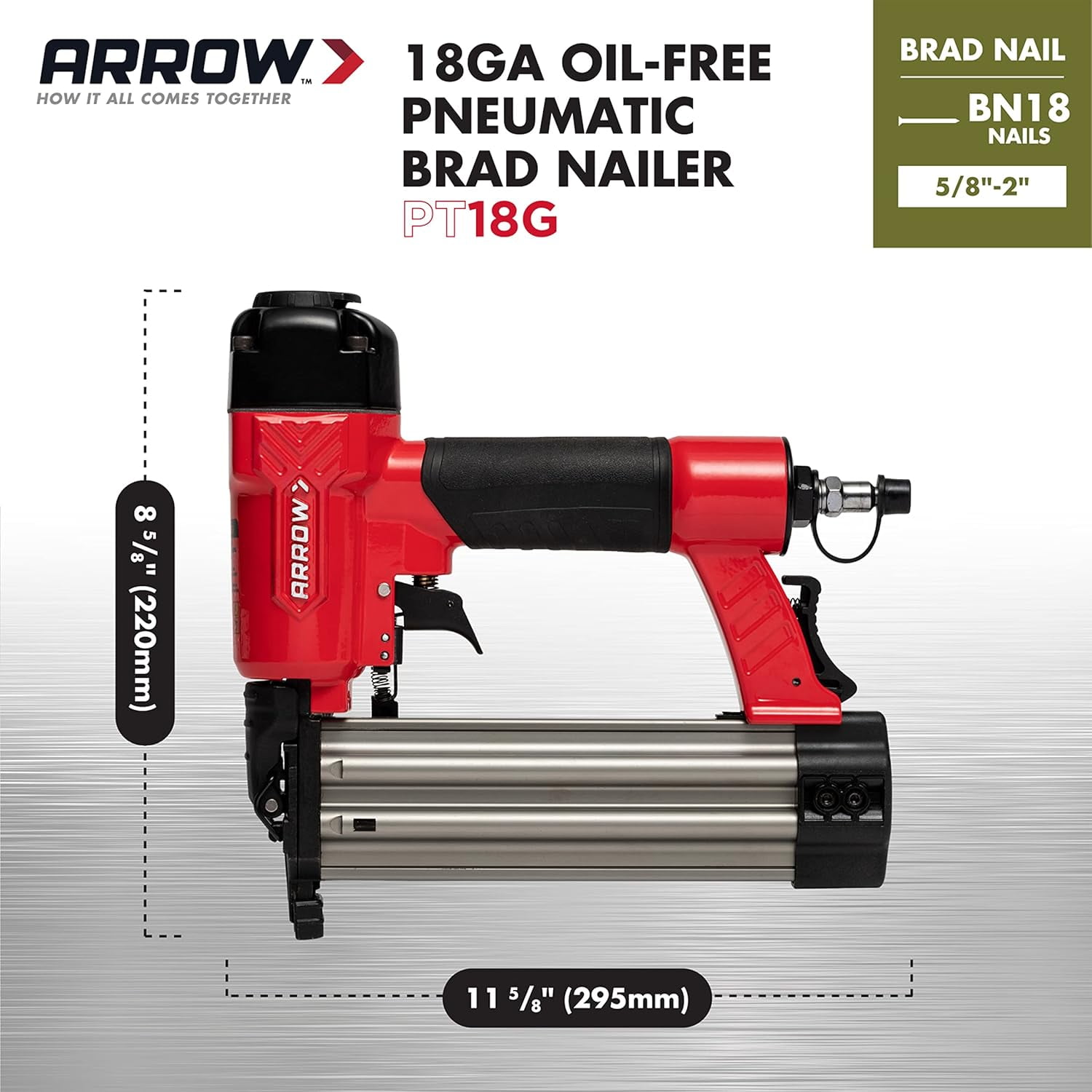 Arrow PT18G 18 Gauge Oil-Free Pneumatic Brad Nail Gun - Image 5