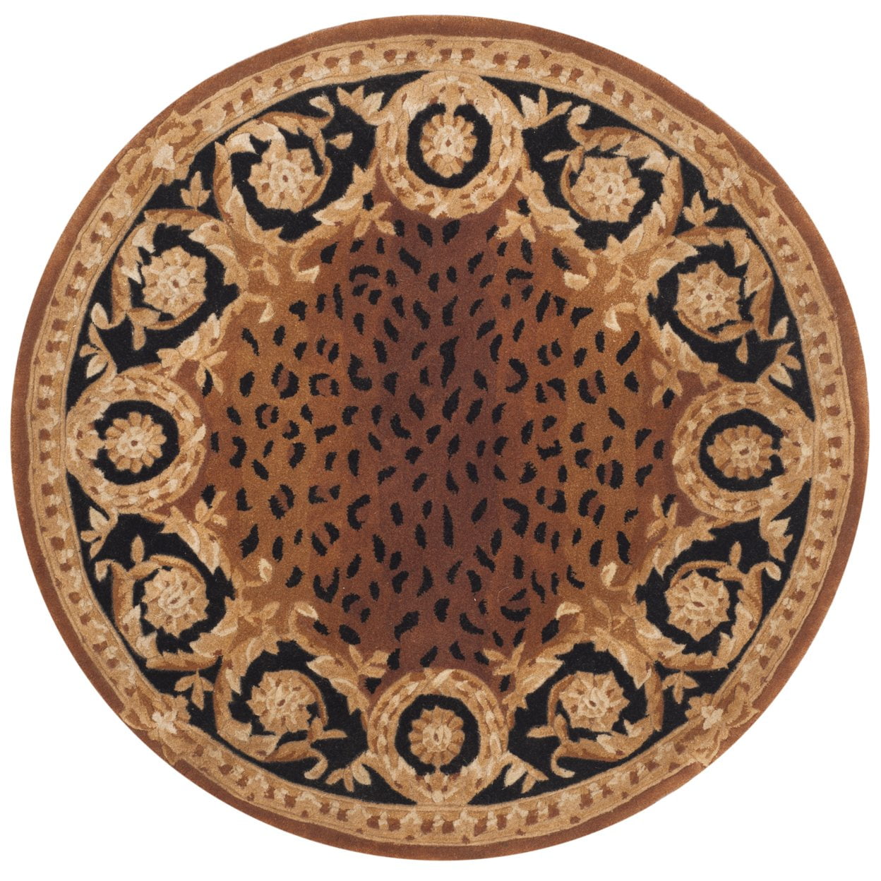 SAFAVIEH Naples Karenza Oriental Wool Area Rug, Black/Gold, 4' x 6' - Image 2