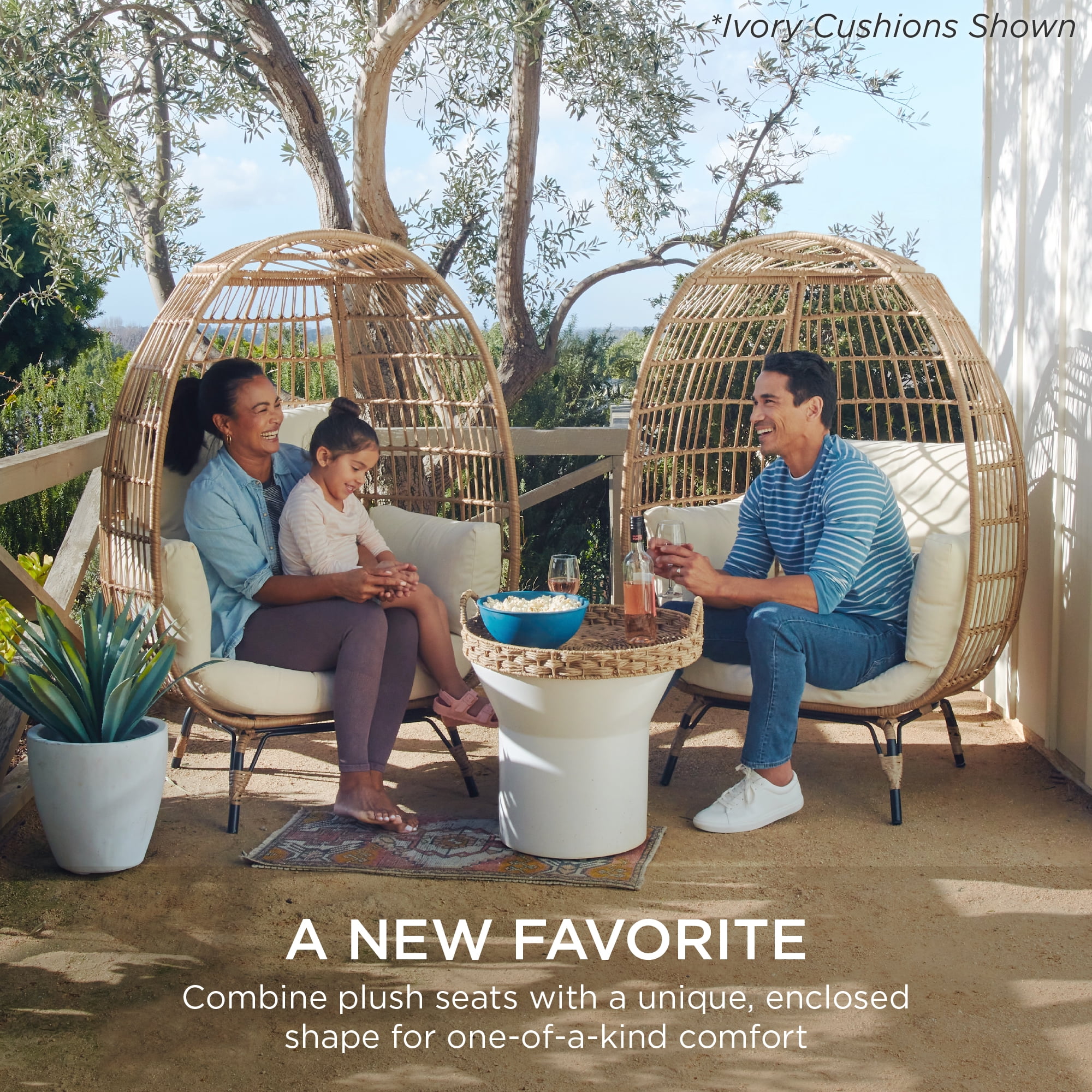 Best Choice Products Wicker Egg Chair Oversized Indoor Outdoor Patio Lounger w/ Steel Frame, 440lb Capacity - Black - Image 3