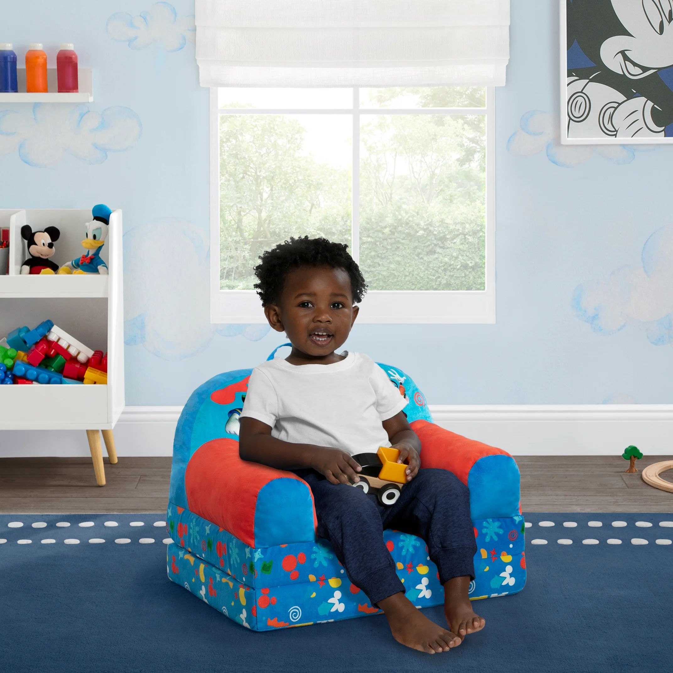 Mickey Mouse Cozee Buddy Flip-Out Chair by Delta Children, Blue - Image 7