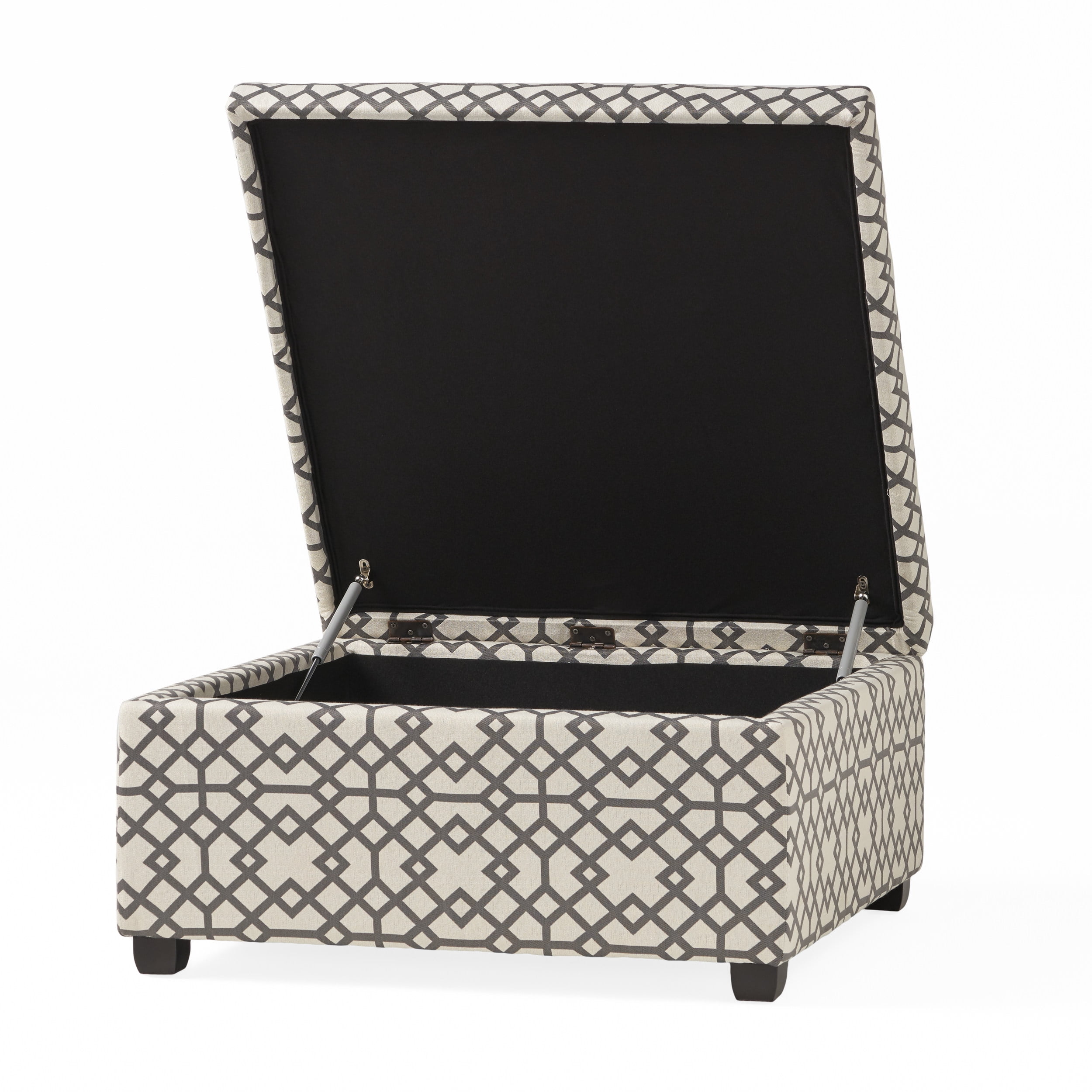 Noble House Bessley Square Lift Top Ottoman, Grey Geometric - Image 11