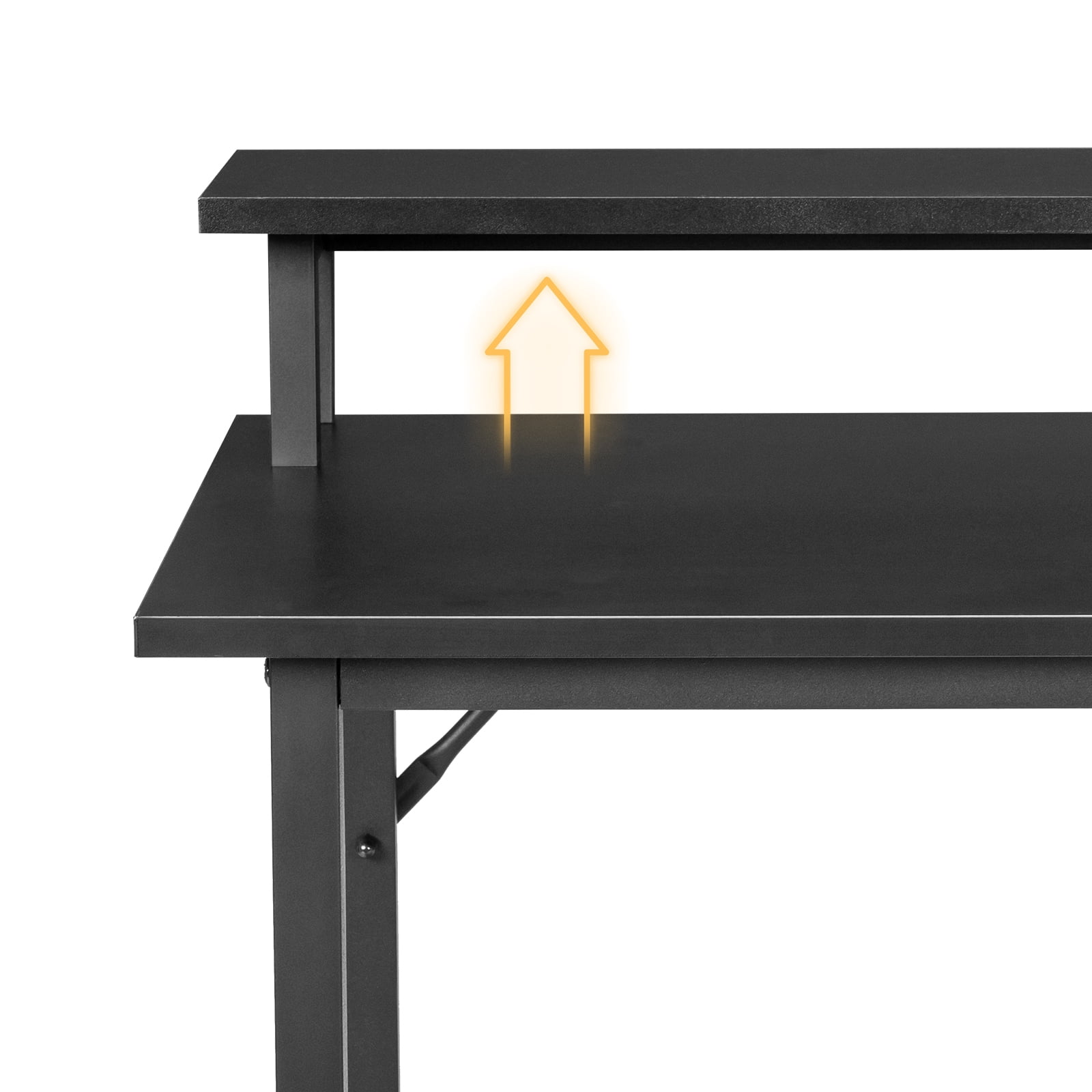 Ktaxon L-Shaped Gaming Desk with USB Wireless Charging, 55" Computer Desk with Monitor Stand, Corner Writing Desk with LED Light, Black - Image 11