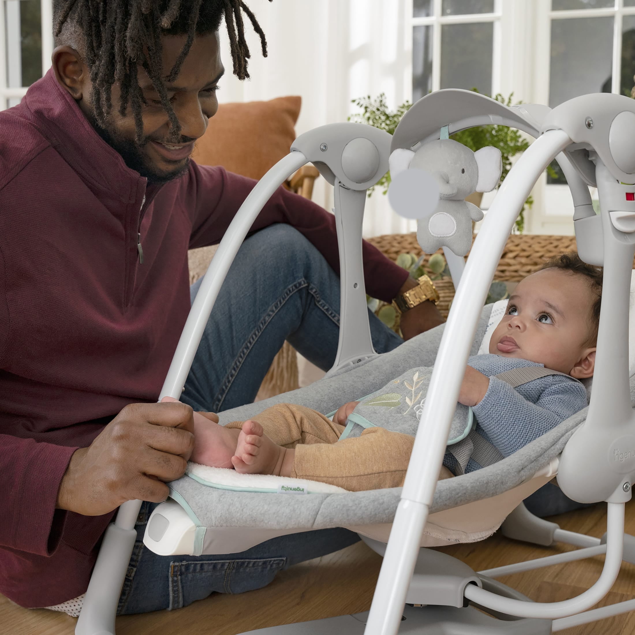 Ingenuity 2-in-1 Portable Baby Swing & Infant Seat with Vibrations and Music, Unisex, Swell - Image 5
