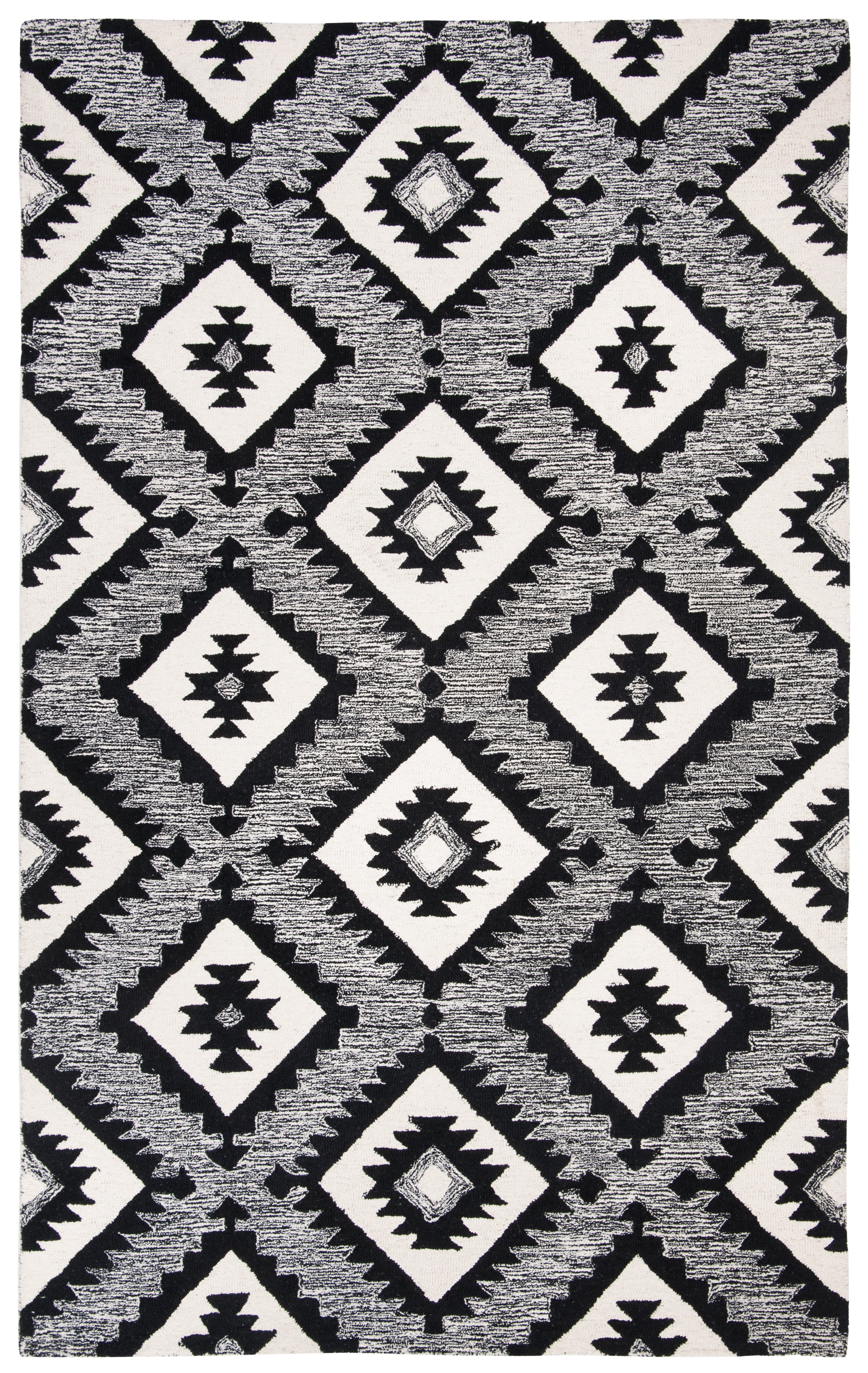 SAFAVIEH Aspen Michaelangelo Southwestern Wool Area Rug, Charcoal/Black, 5' x 8' - Image 5
