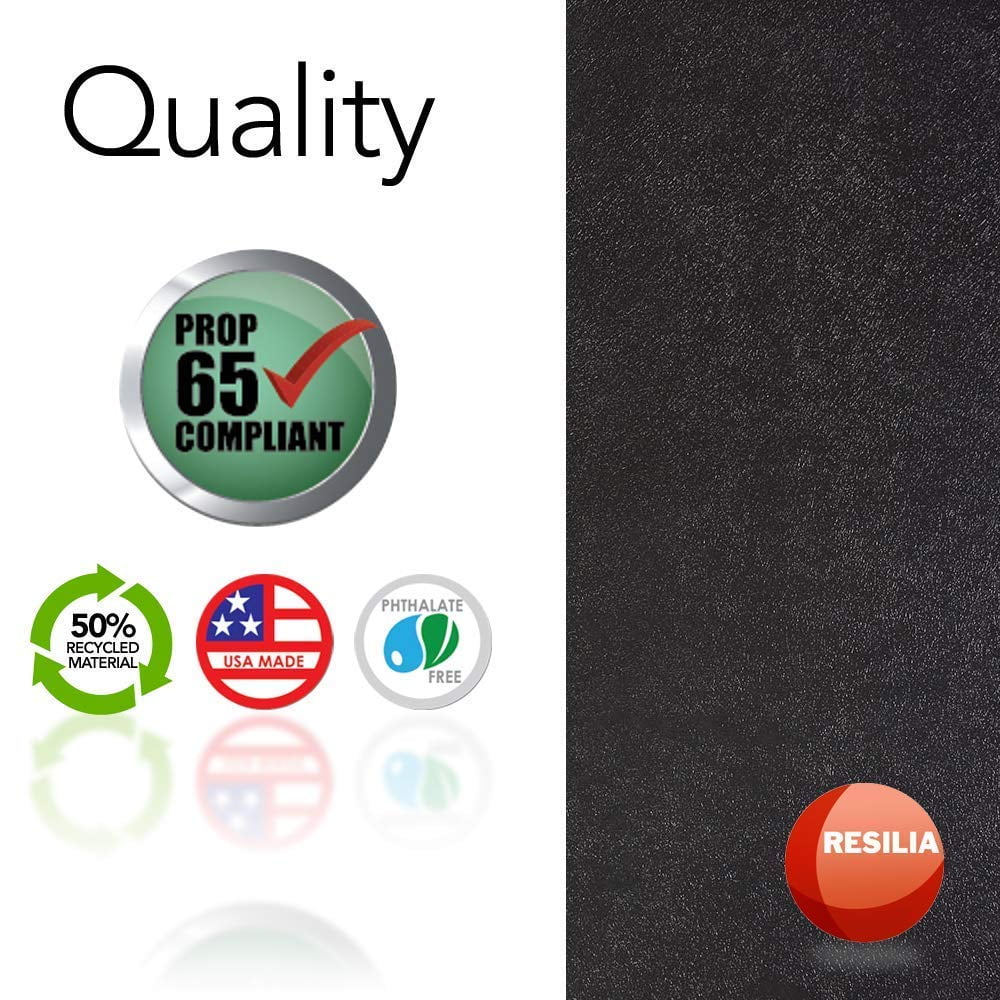 Resilia Workstation Desk Chair Mats for Carpet with Grippers - Home & Office Floor Protector, Easy to Clean, Stain-Resistant Vinyl Black, 46 Inches x 72 Inches, Made in The USA - Image 3