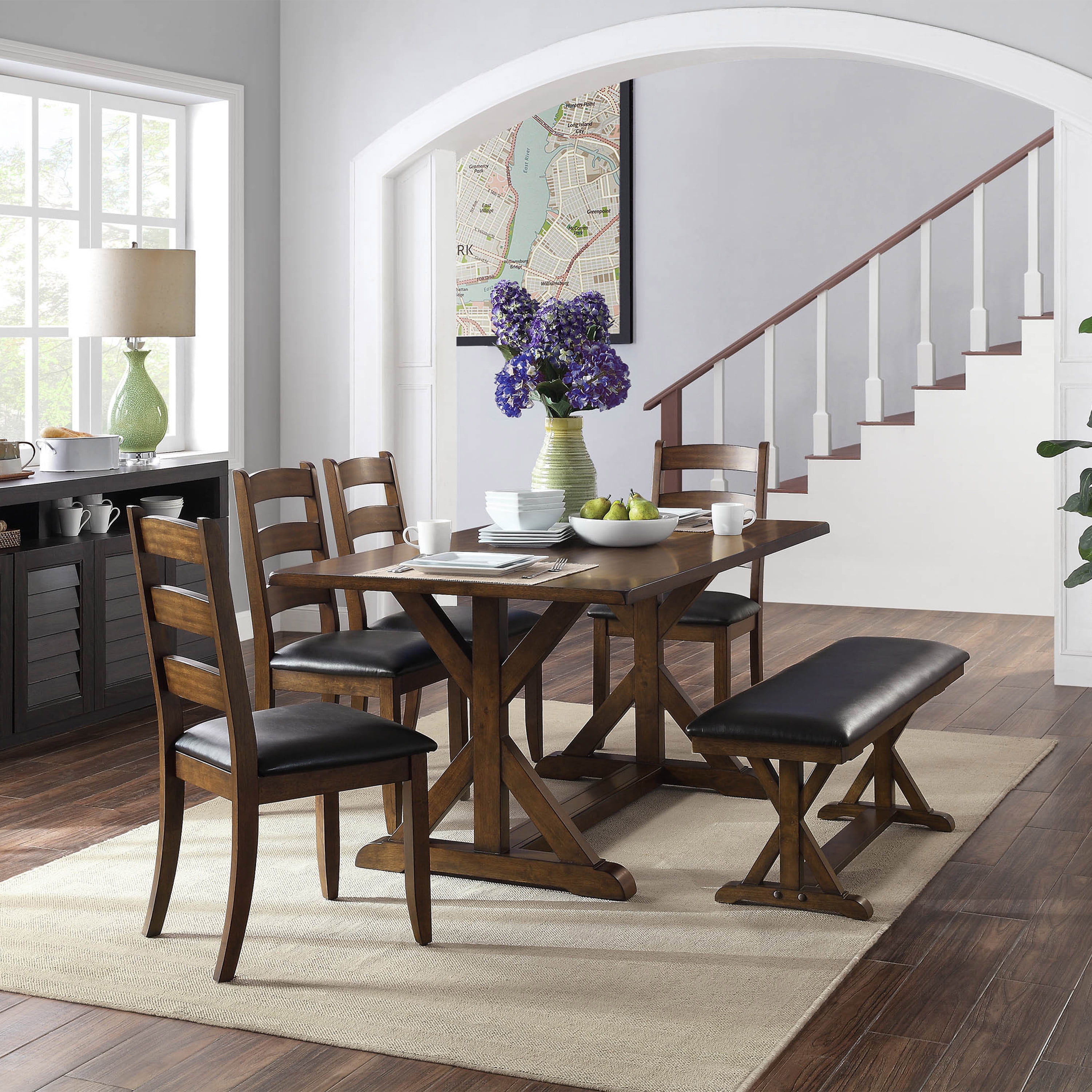 Better Homes & Gardens Granary Modern Farmhouse Dining Table, Dark Brown - Image 12