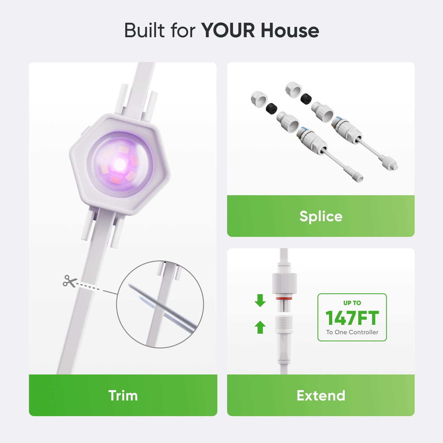 Nanoleaf Essentials Matter Smart Multicolor Permanent Outdoor Lights (49ft) – Plug-in Rgbicw LED Pucks - Image 8