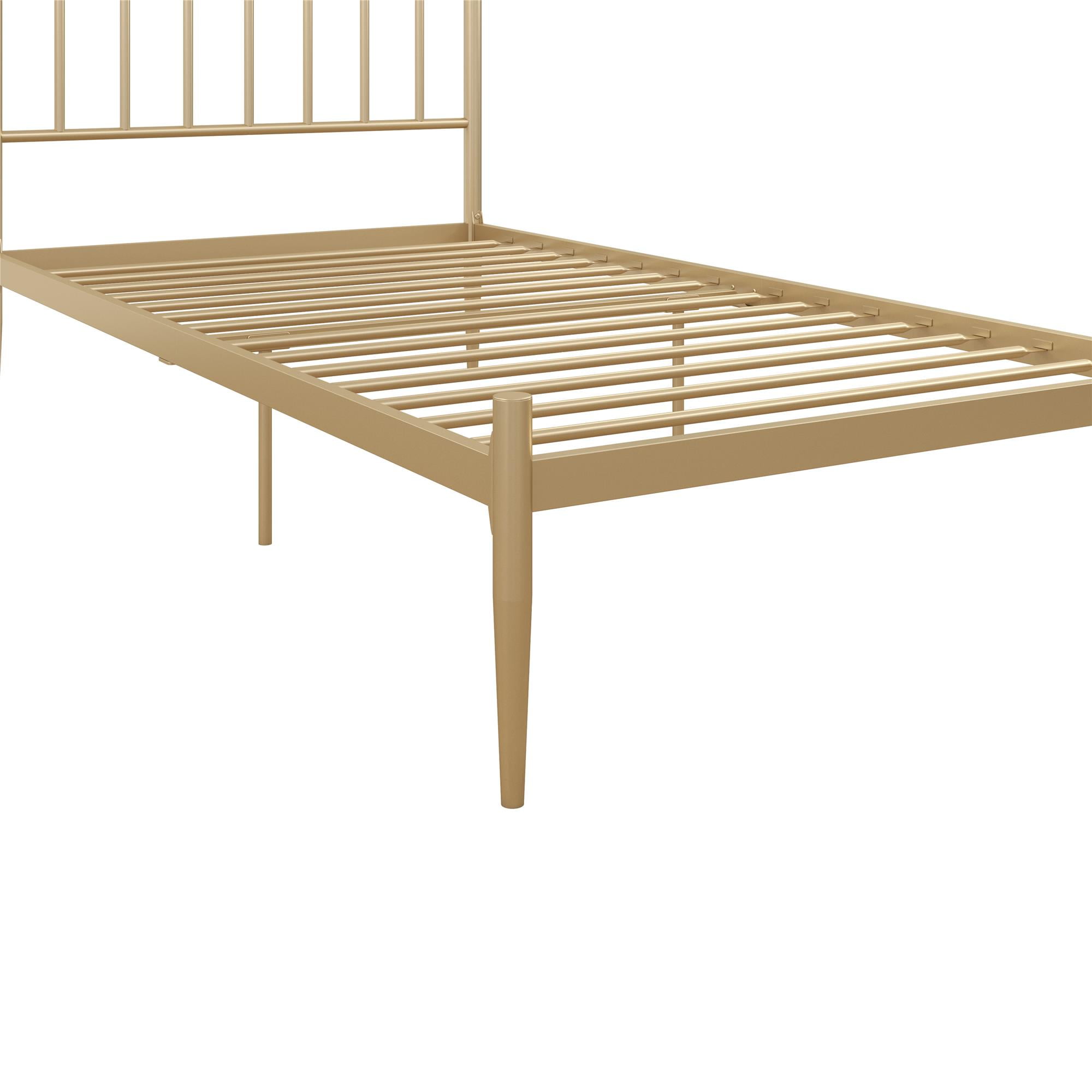 DHP Giulia Metal Platform Bed with Headboard and Underbed Storage Space, Twin, Gold - Image 17