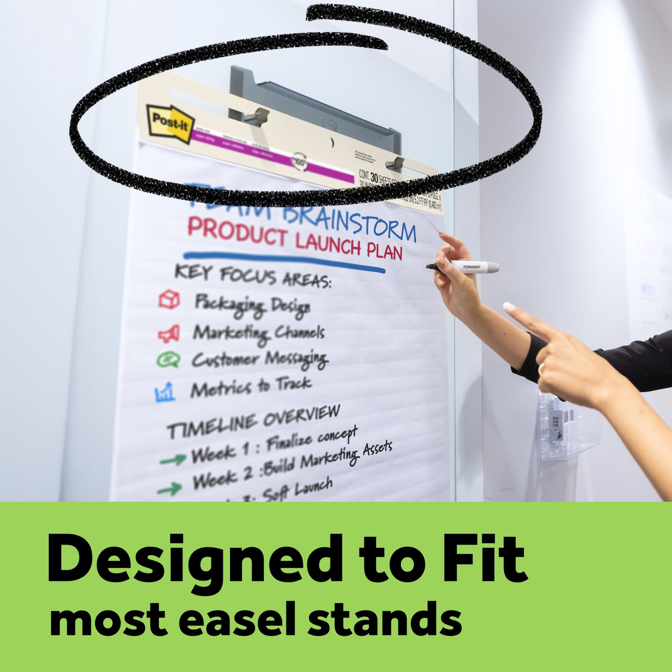 Post-it Super Sticky Easel Pad, White Recycled, 25 in. x 30 in., 6 Pads - Image 2