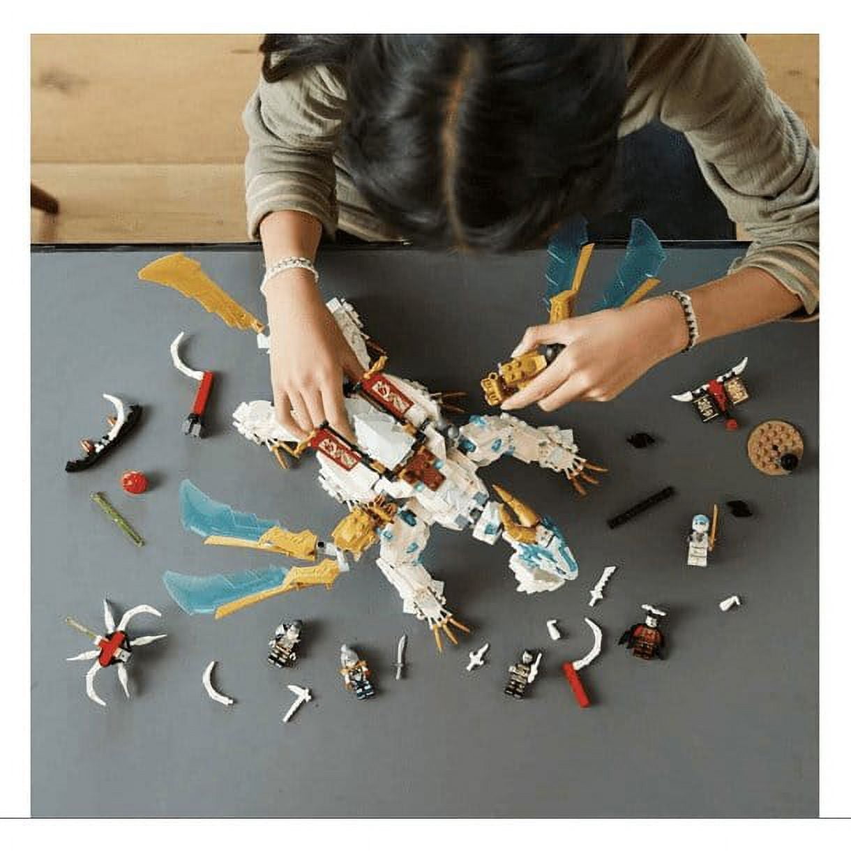 LEGO NINJAGO Zane's Ice Dragon Creature 71786, 2in1 Dragon Toy to Action Figure Warrior, Model Building Kit, Construction Set for Kids with 5 Minifigures - Image 4