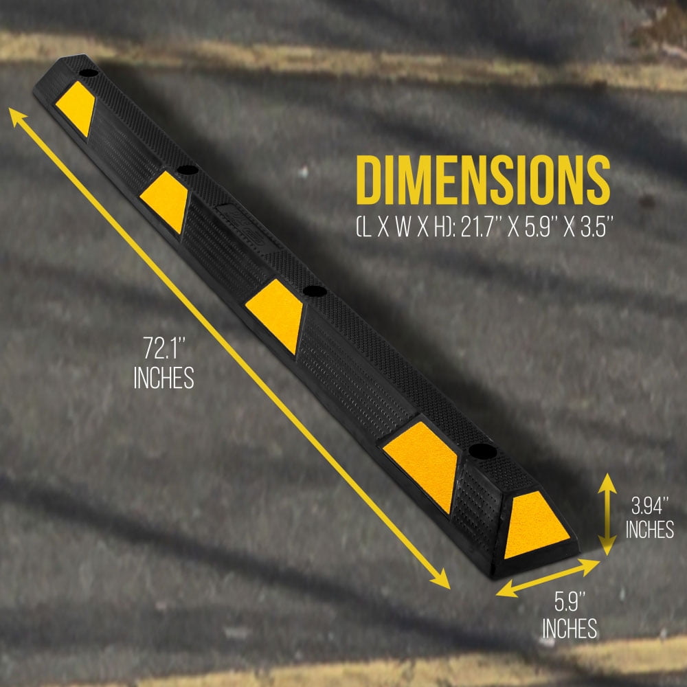 Pyle PCRSTP14 72" Car/Truck Vehicle Driveway Parking Wheel Stop Block (2 Pack) - Image 8