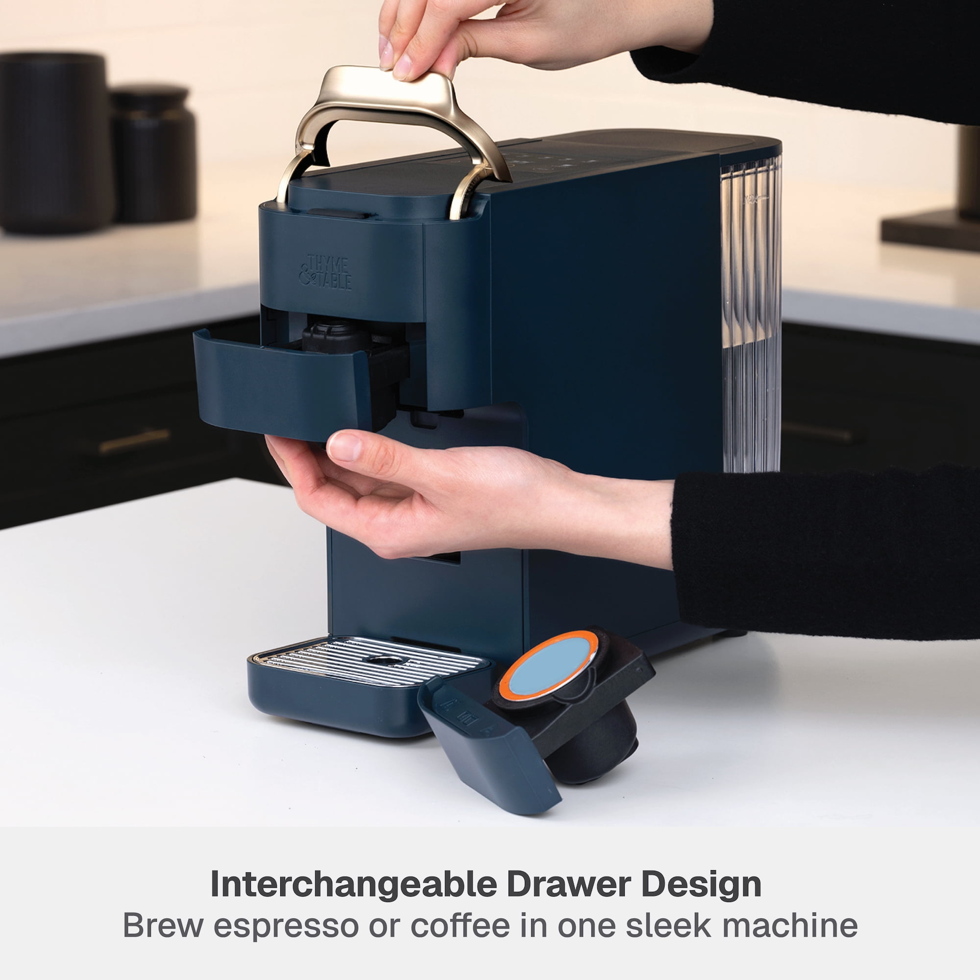 Thyme & Table Multi Capsule Coffee Machine, Universal Capsule Compatible with Espresso and Coffee, One-Touch Controls, Atlantic Blue - Image 5