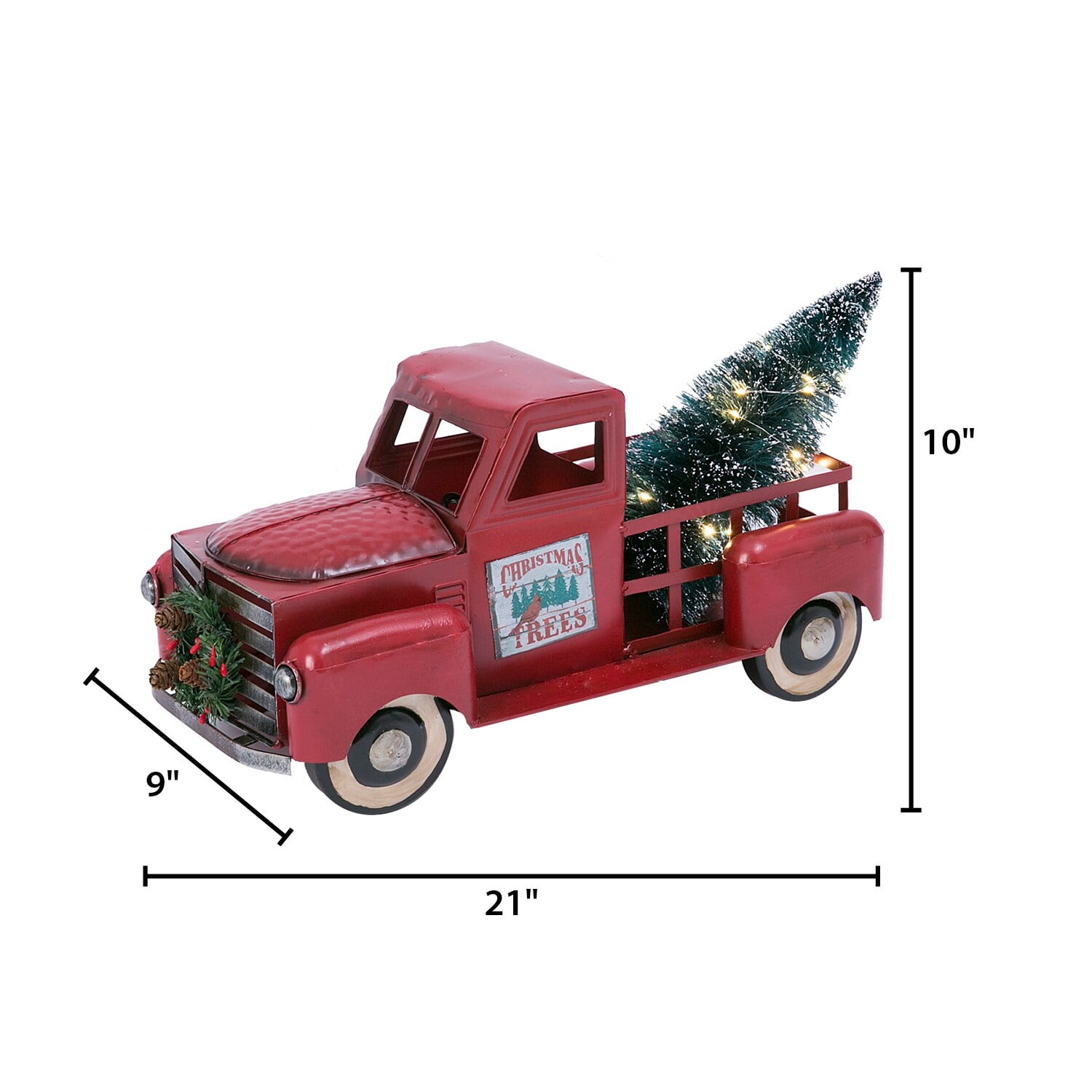 Gerson International 21"L B/O Metal Truck w/Magnet Home Decor, 21InL x 9InW x 9.5InH, Red - Image 3