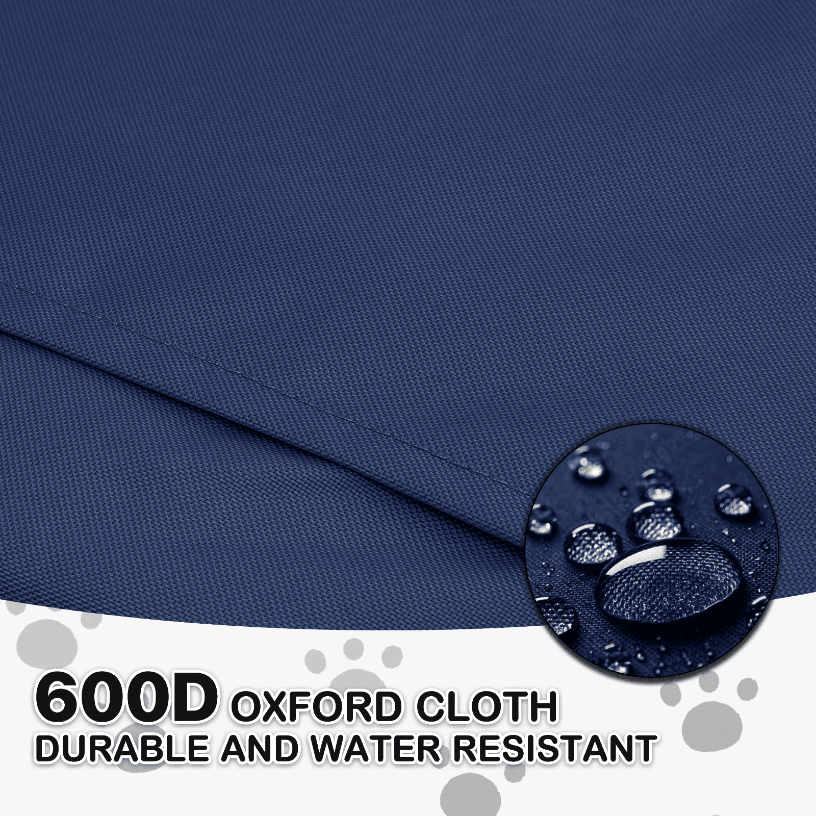 MoNiBloom 3 Wheel Folding Pet Dog Stroller, Foldable Lightweight Trolley with Storage Basket, Cup Holder and 360° Rotating Front Wheel for Small Medium Dogs, Navy Blue - Image 7