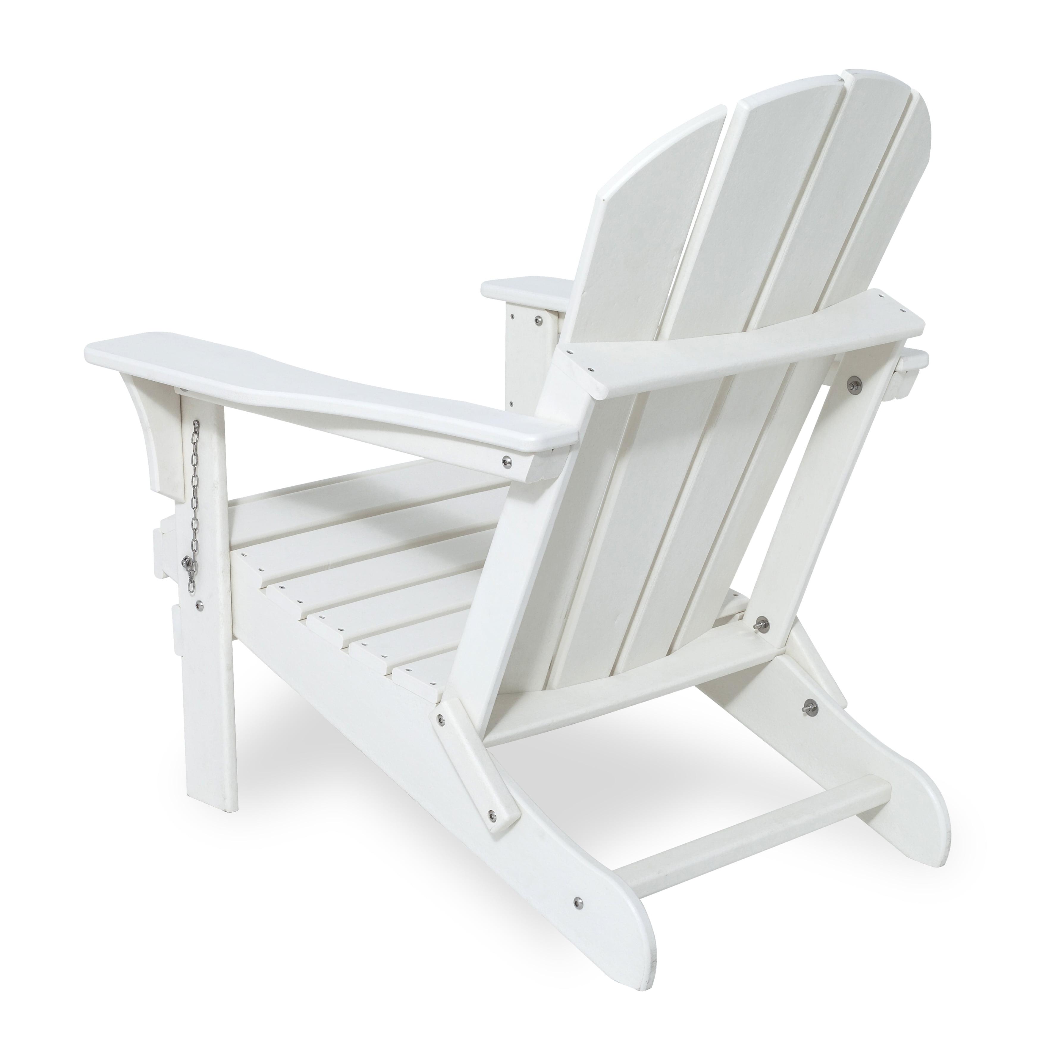 Braxton Folding Plastic Adirondack Chair, White - Image 5