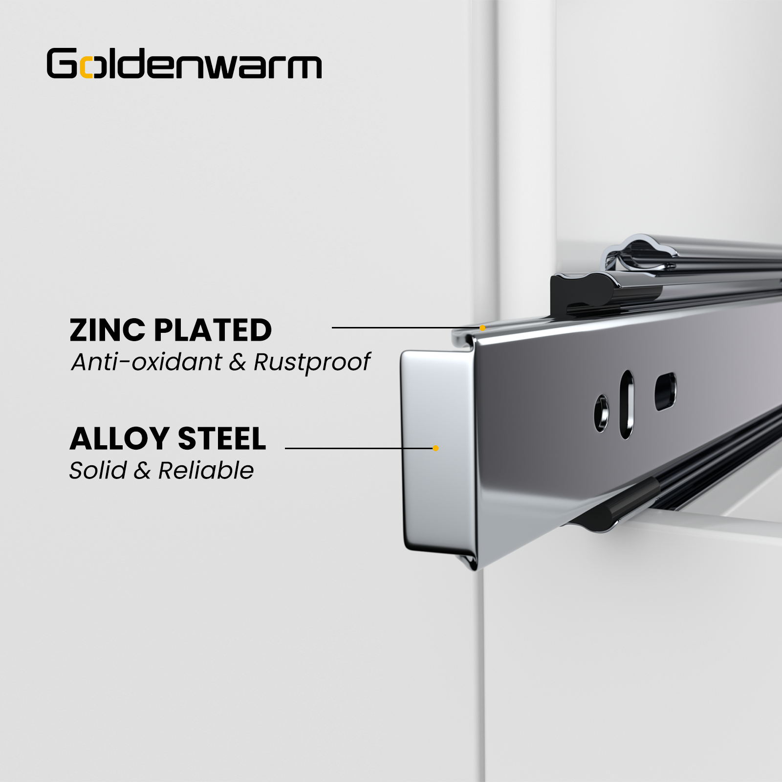 Goldenwarm Heavy Duty Drawer Slides 6 Pair 22inch Soft Close Full Extension Ball Bearing Bottom Mount 100lb Capacity - Image 2