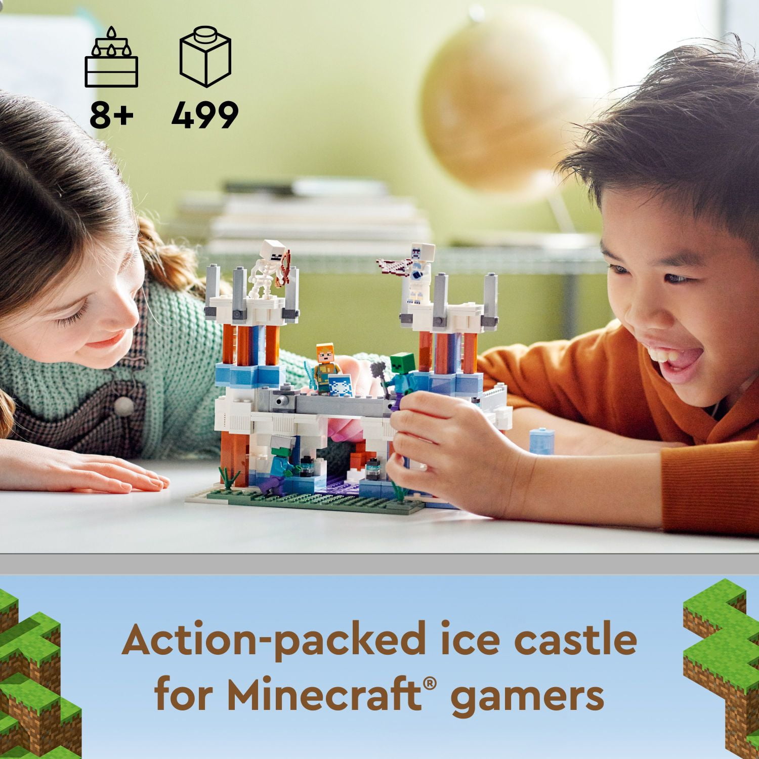 LEGO Minecraft The Ice Castle Toy with Zombie and Skeleton Mobs Figures, 21186 Birthday Gift Idea for Kids, Boys and Girls Ages 8 Plus - Image 4