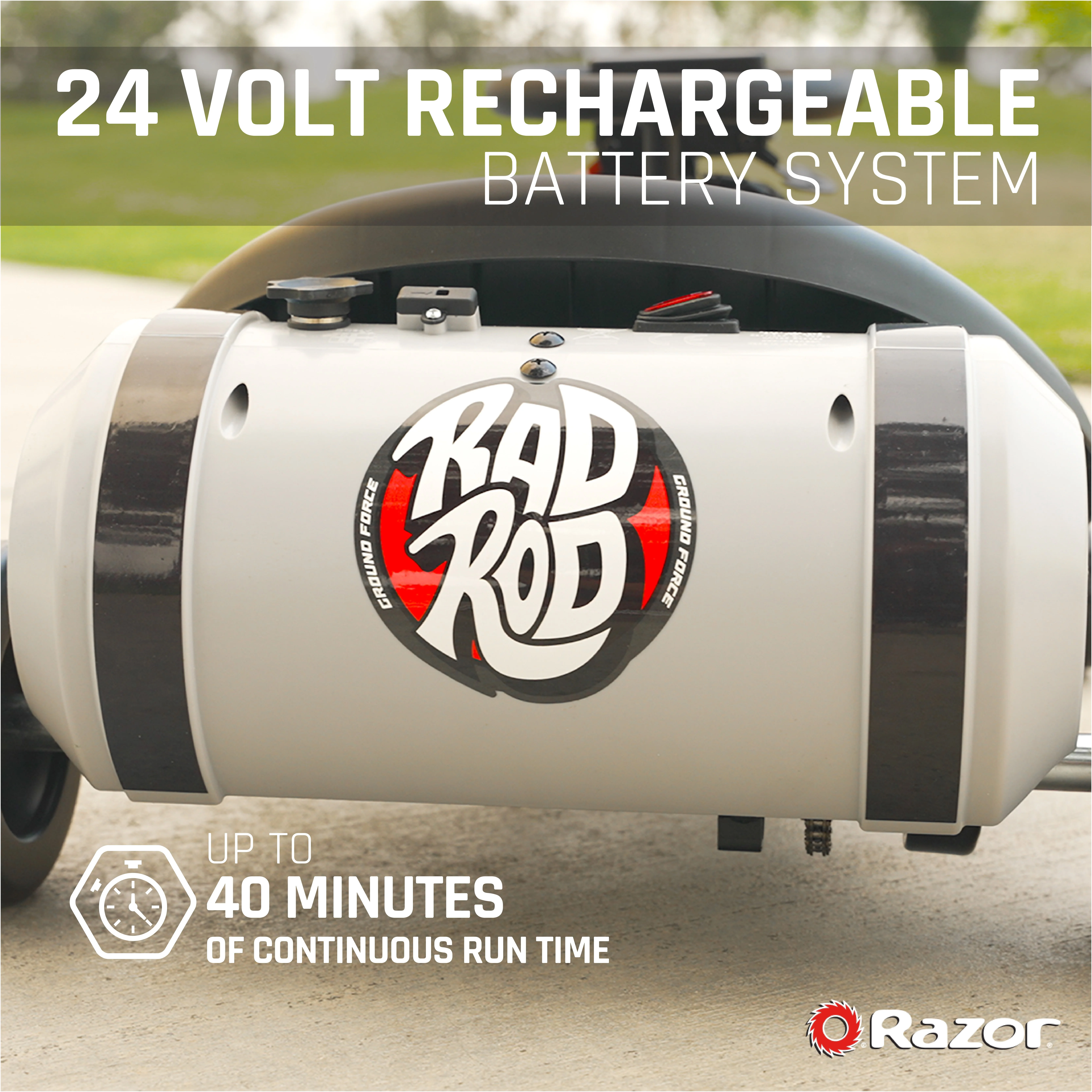 24V Razor Ground Force Rad Rod - Electric Pocket Go-Kart for Ages 6+, up to 10 mph, Powered Ride-on - Image 2