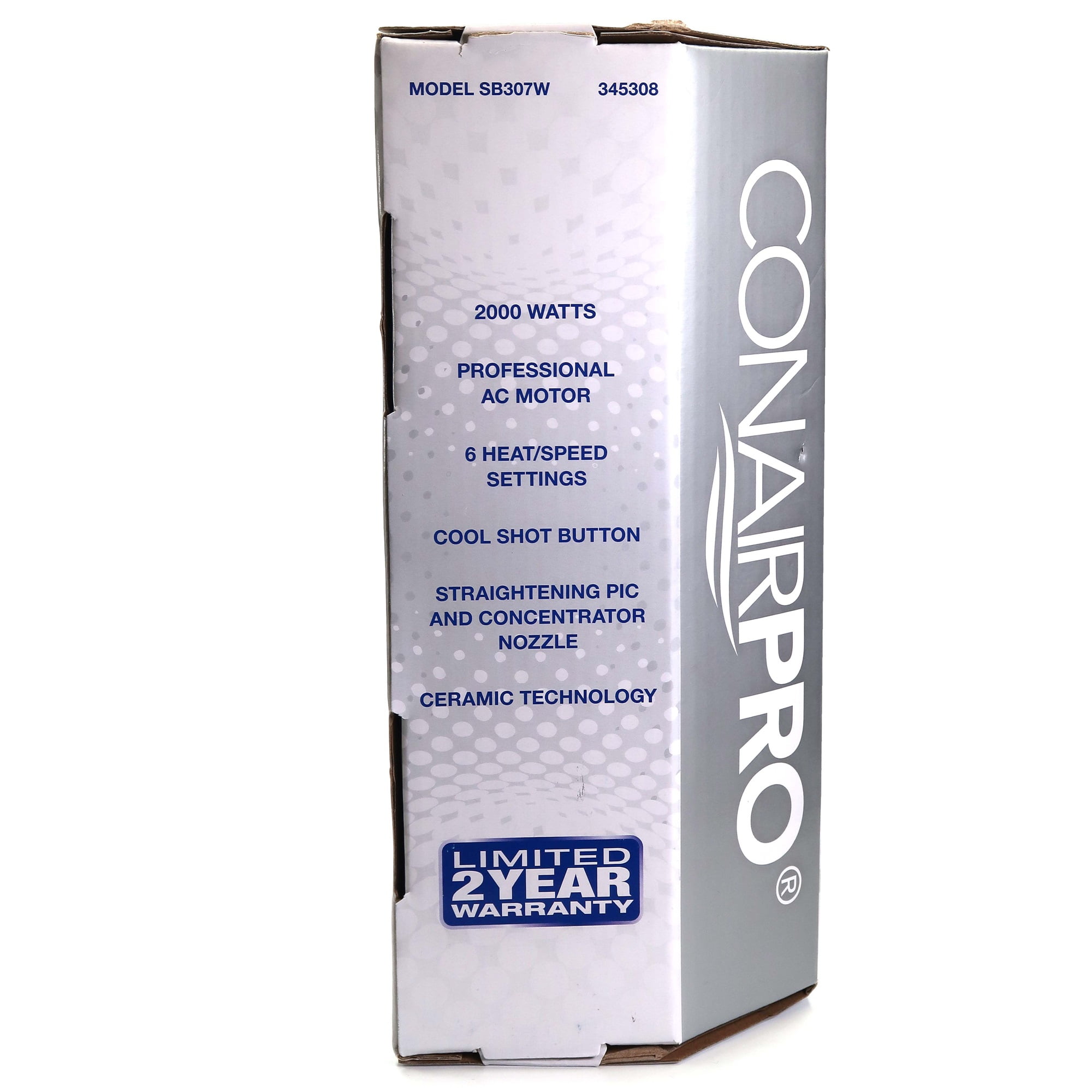 Conair Pro Silver Bird Professional Ceramic Hair Dryer, Ionic, 2000 Watts, Gray - Image 4