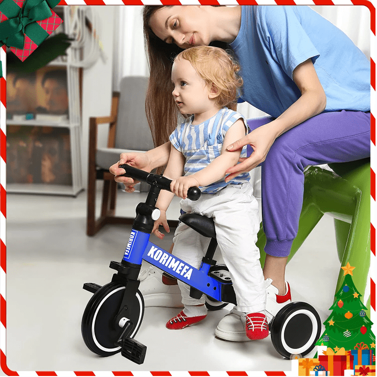 KORIMEFA 5 in 1 Toddler Bike for 1-4 Years Old Kids, Kids Trike Tricycle for Balance Training, Baby Bike Toys Gift for Boy & Girl - Image 5