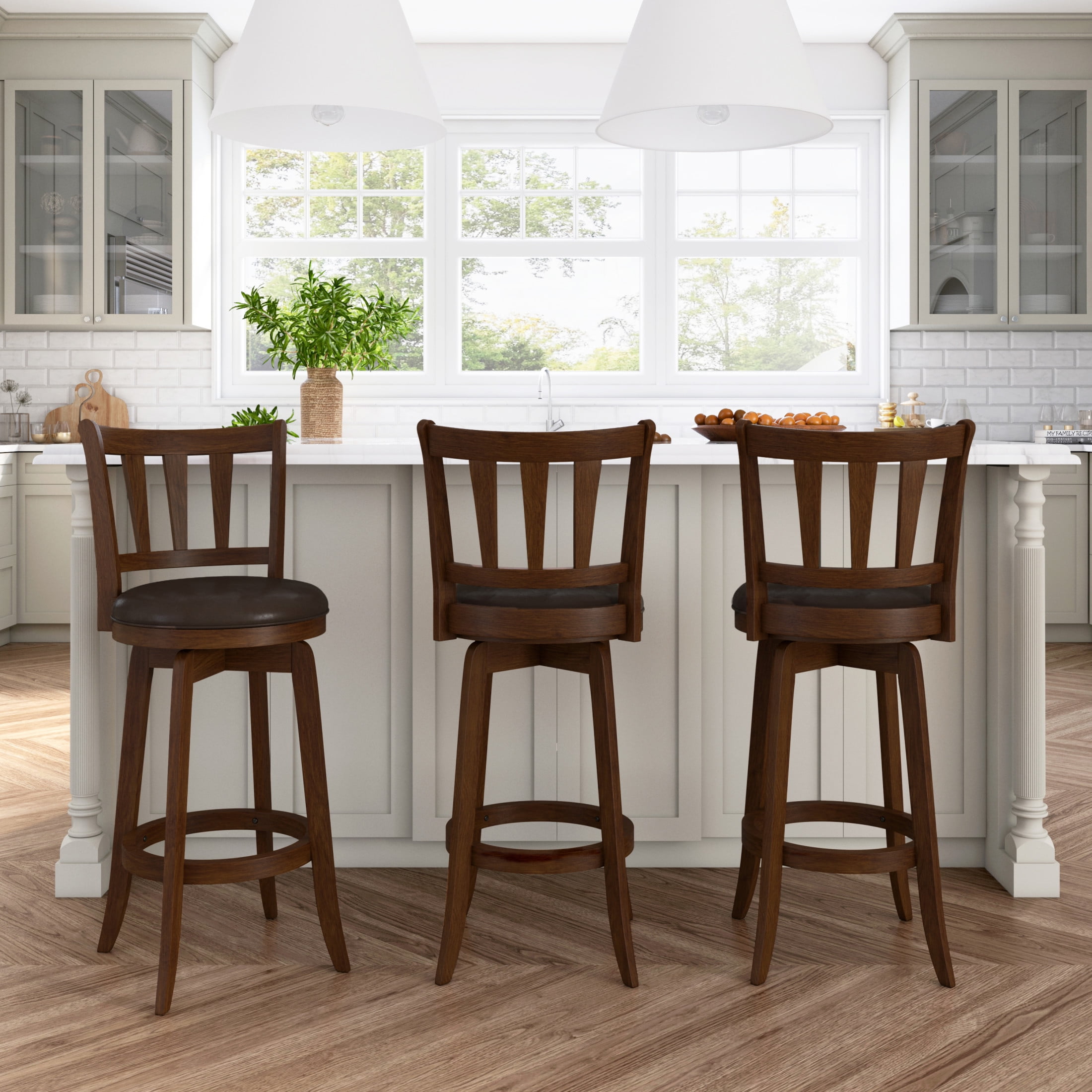 Hillsdale Furniture Presque Isle Wood Bar Height Swivel Stool, Cherry - Image 12