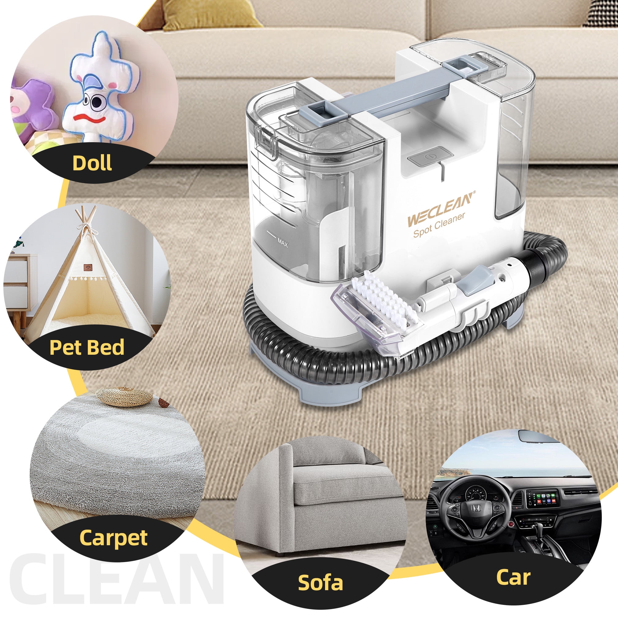 WECLEAN C1 Portable Extractor for Couch and Carpet Cleaner Upholstery Cleaner for Deep Cleaning - Image 2
