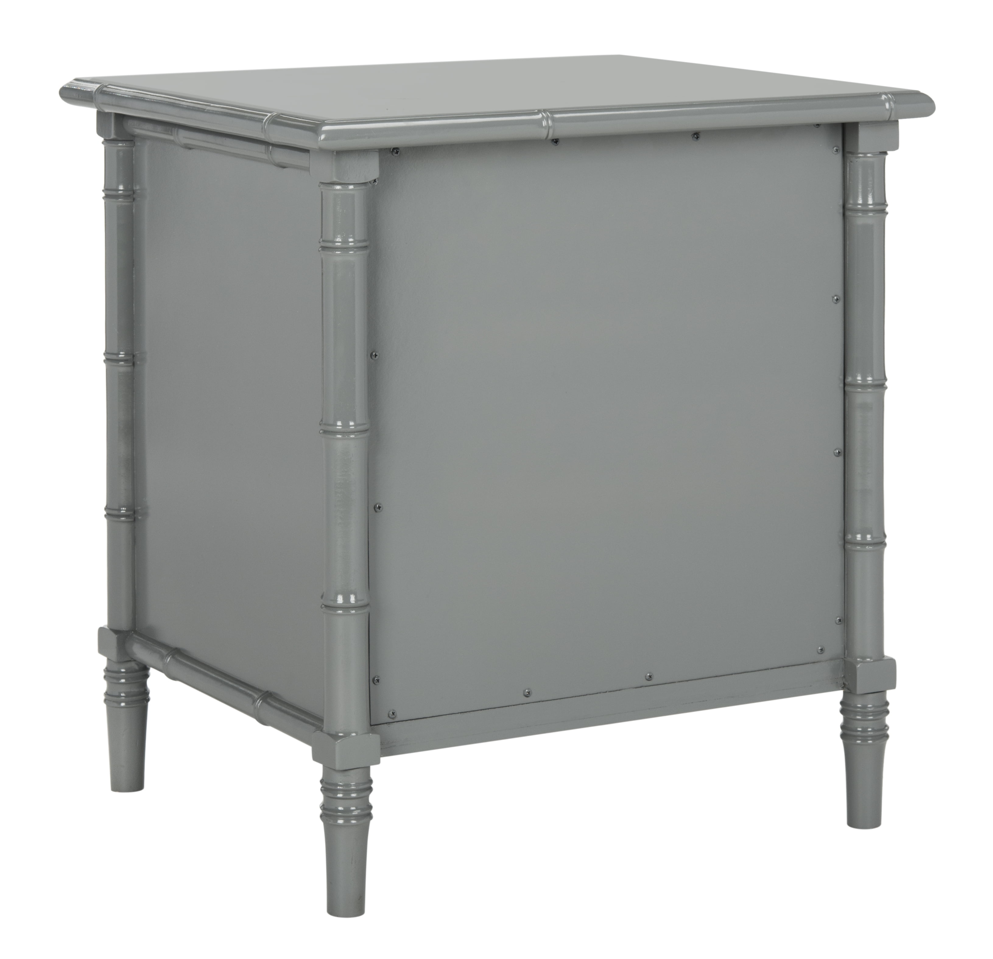 Safavieh Mina Modern Coastal 3-Drawer Grey Bamboo Nightstand - Image 9