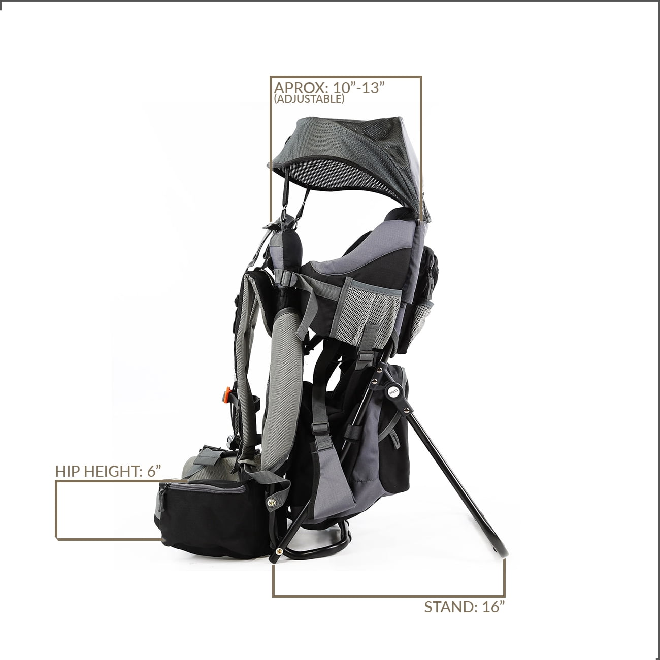 ClevrPlus Canyonero Outdoor Hiking Light Baby Carrier Backpack for Toddlers, Midnight Black - Image 9